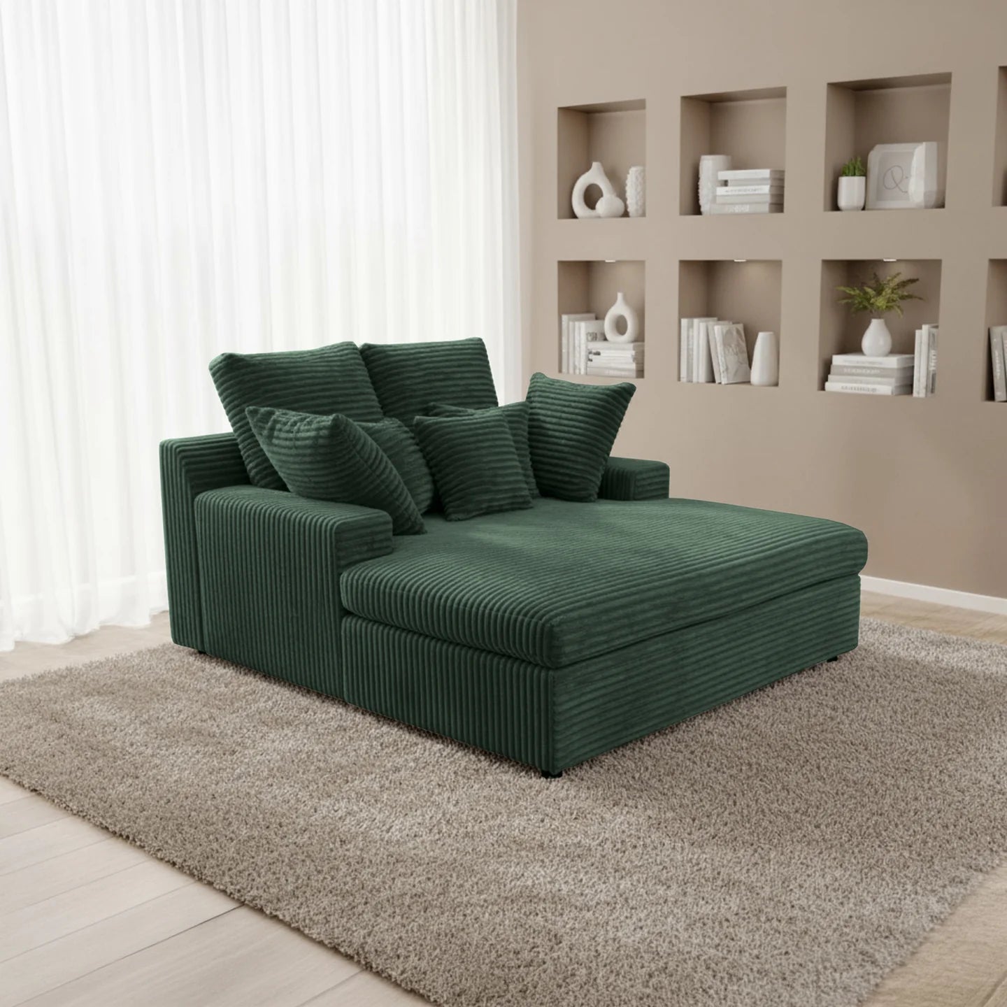 Recamiere / Chaiselongue Lazy in Breitcord, 153x173 cm