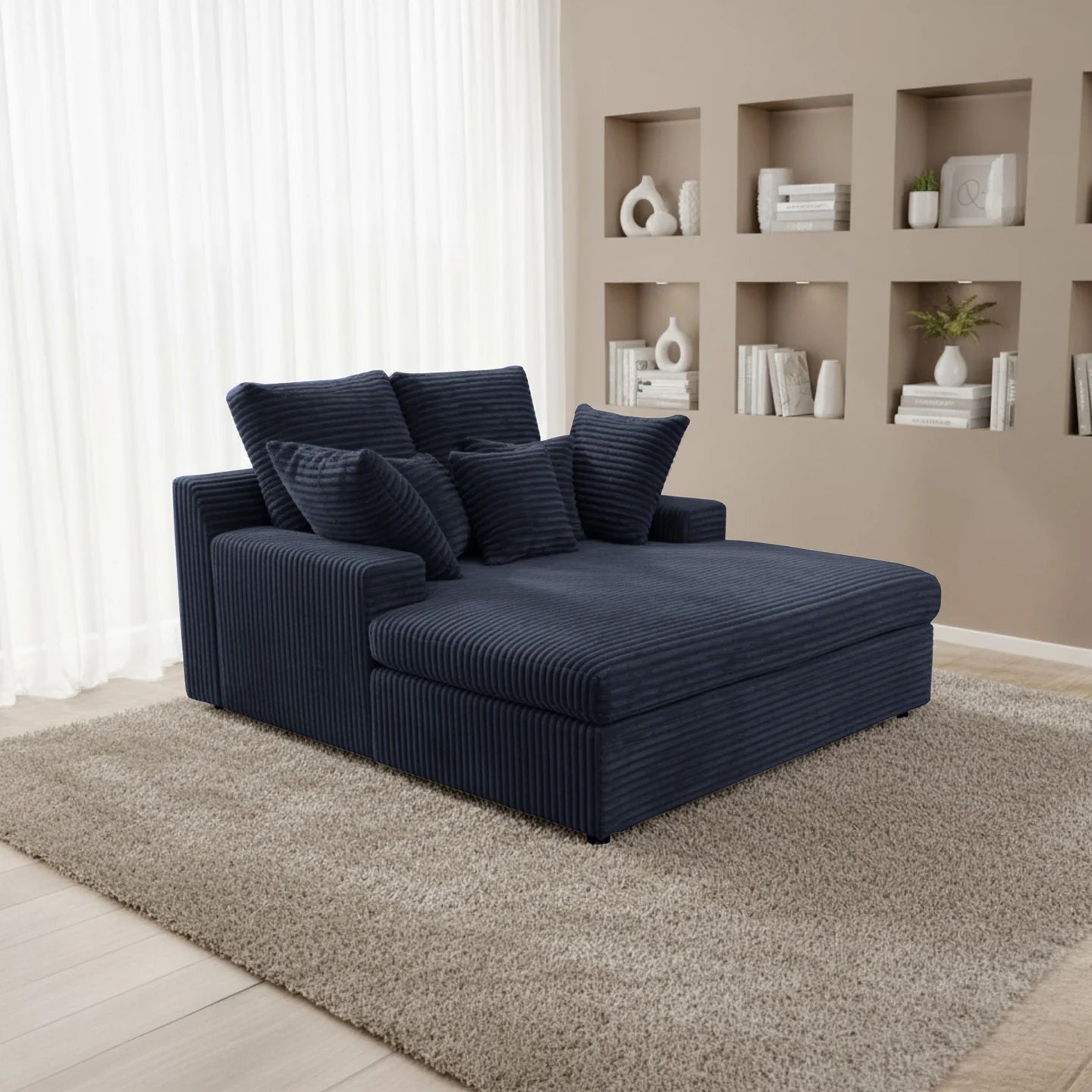 Recamiere / Chaiselongue Lazy in Breitcord, 153x173 cm