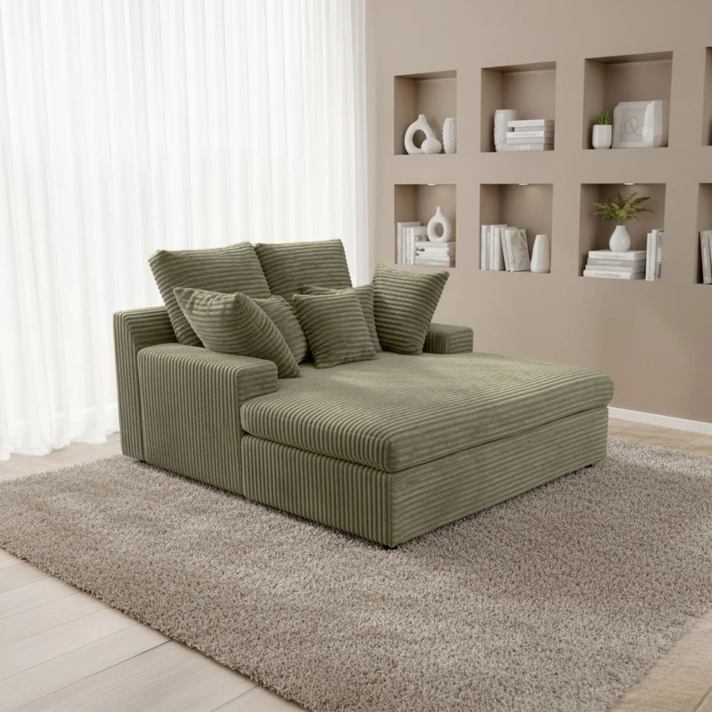 Recamiere / Chaiselongue Lazy in Breitcord, 153x173 cm