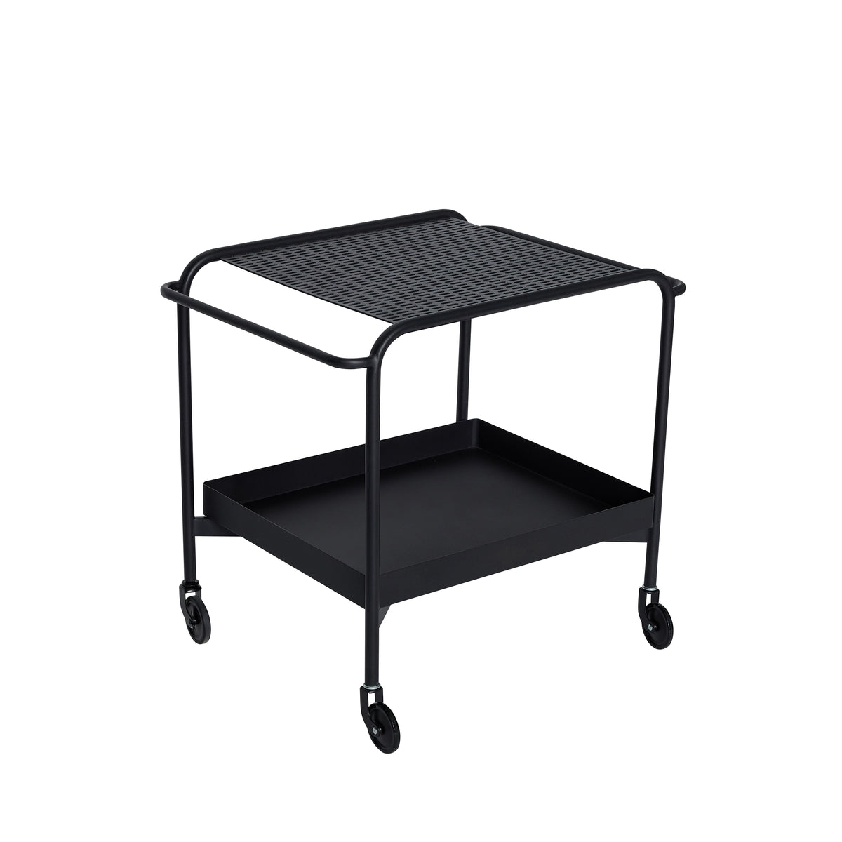 Servierwagen aus Metall, Schwarz