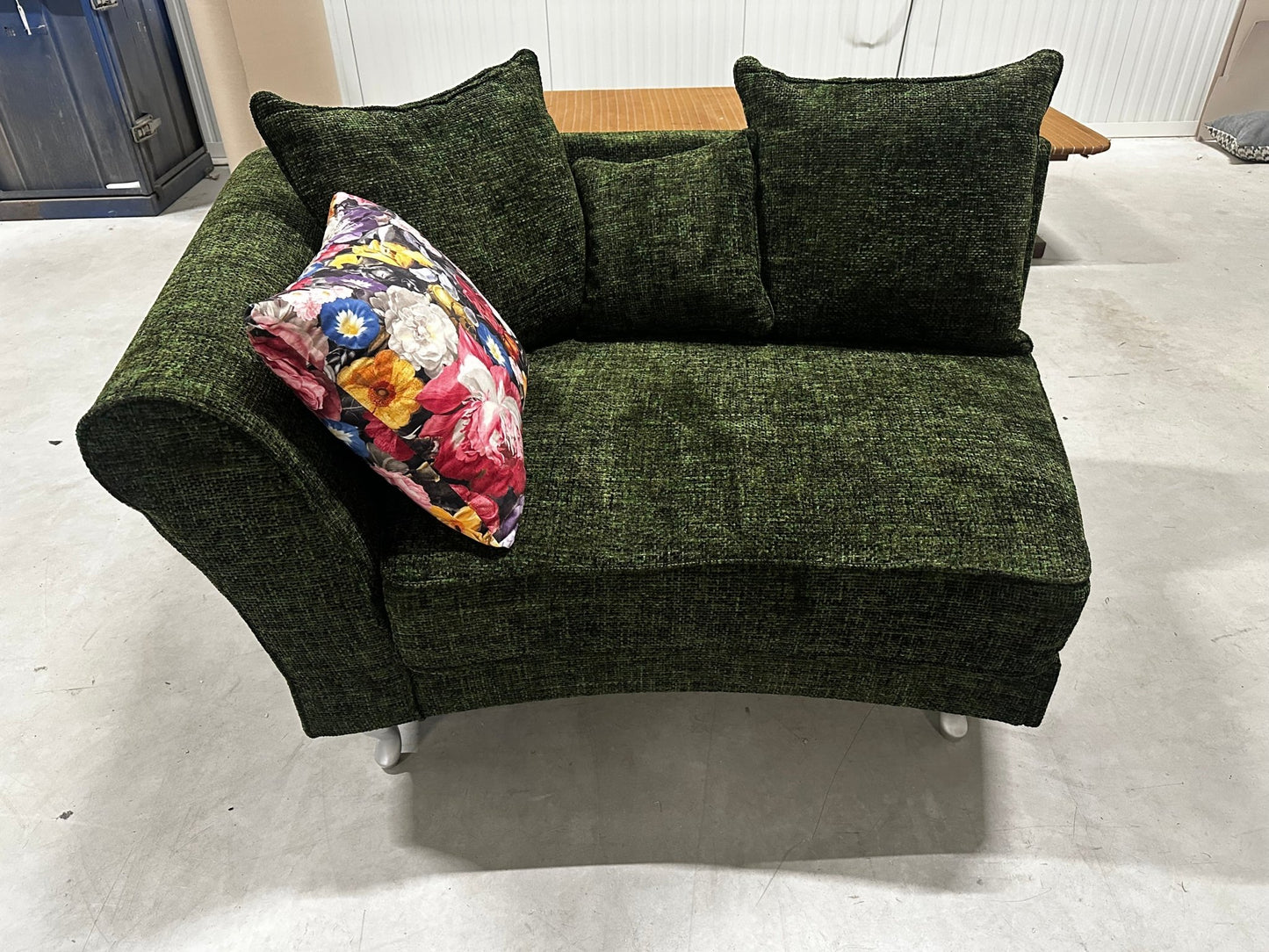 Loveseat / Relaxliege in Webstoff Grün - POLSTEROASE