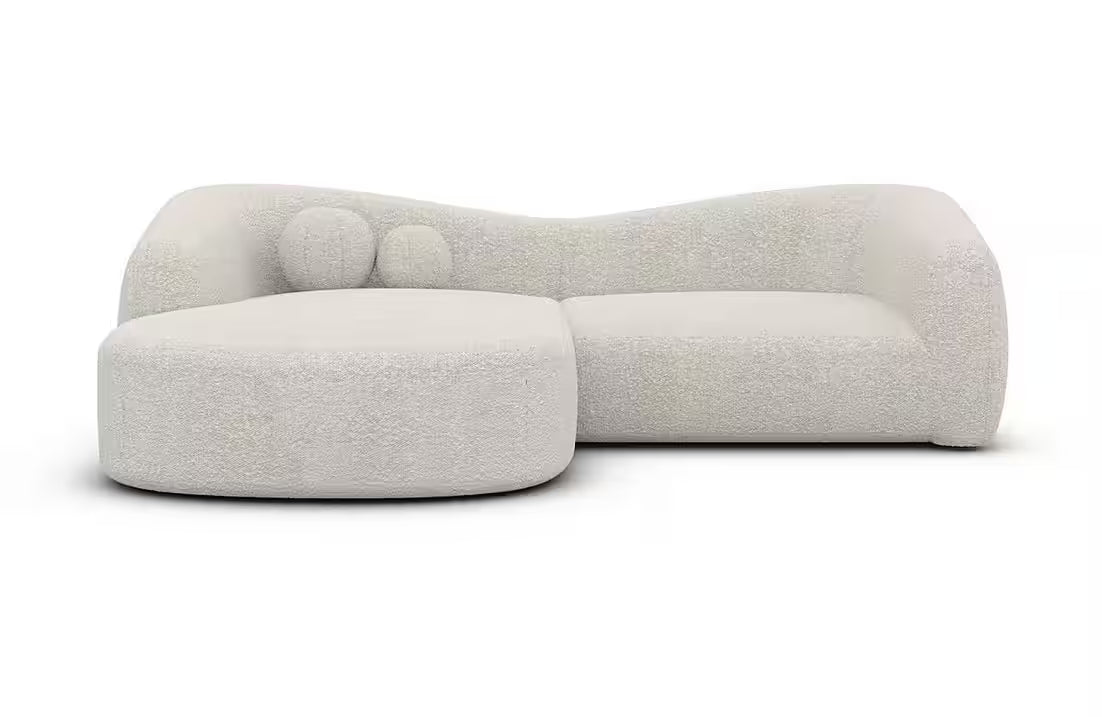 Mori Ecksofa (links) in Bouclé, 238 cm Breite