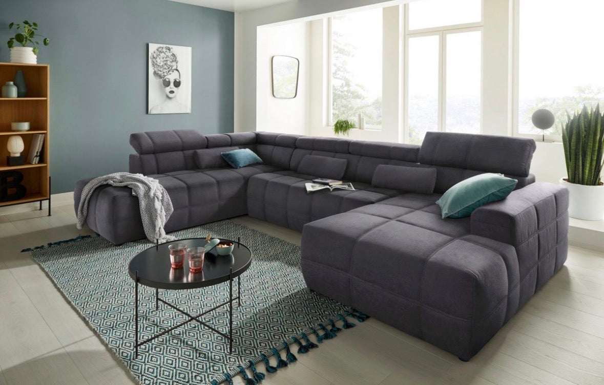 Wohnlandschaft in Microfaser, 359cm Breit | PolsterOase - POLSTEROASE