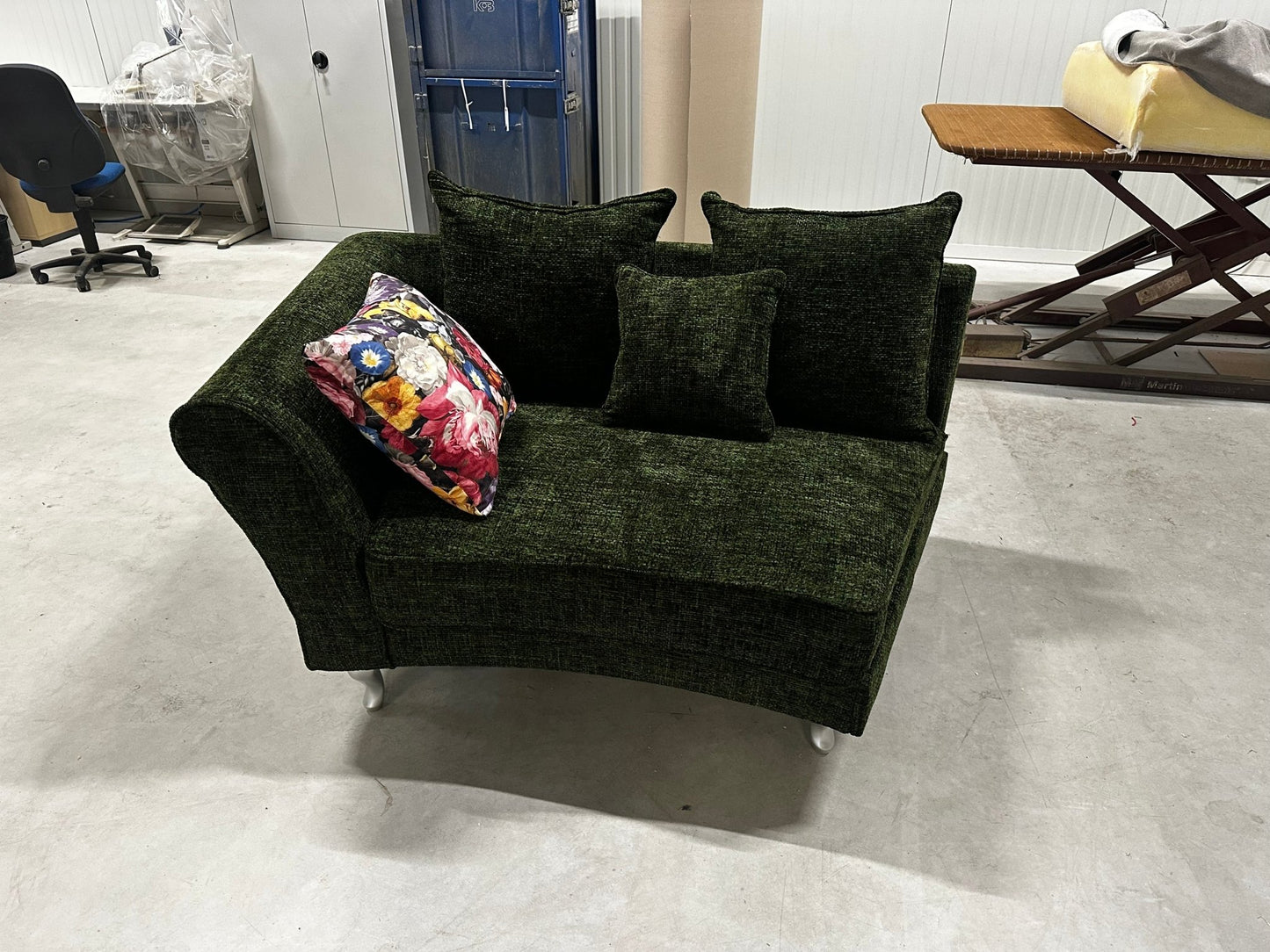 Loveseat / Relaxliege in Webstoff Grün - POLSTEROASE