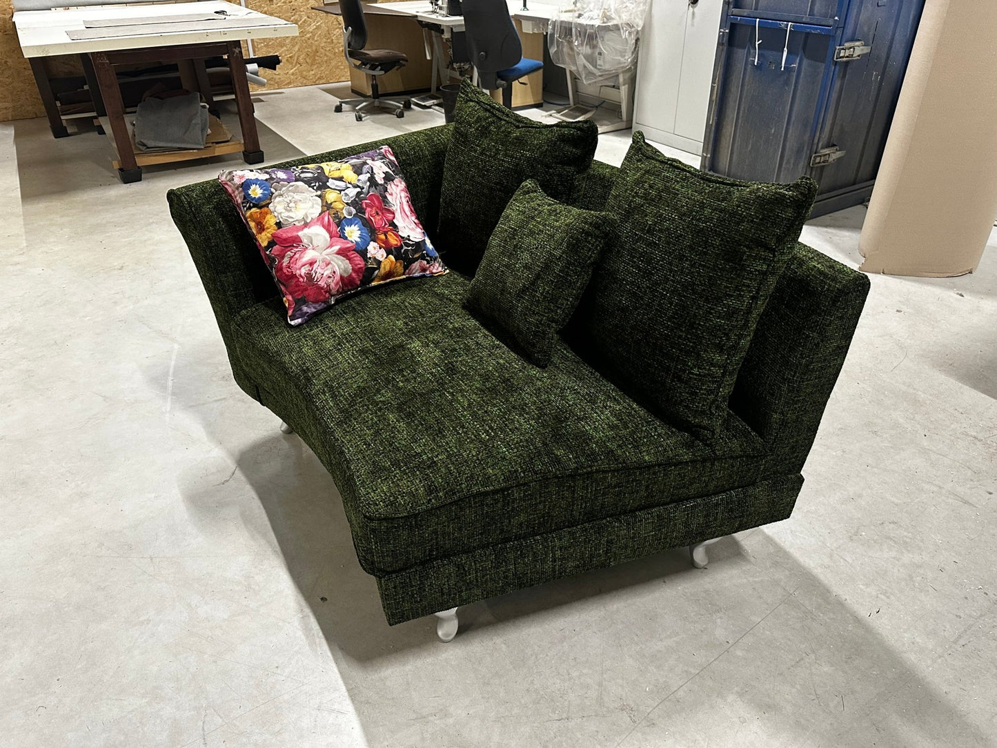 Loveseat / Relaxliege in Webstoff Grün - POLSTEROASE