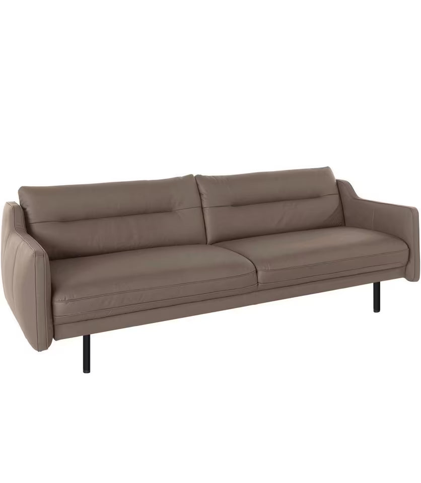 Sofa Set 3-3-1 in NaturLeder Braun, 229 cm Breite