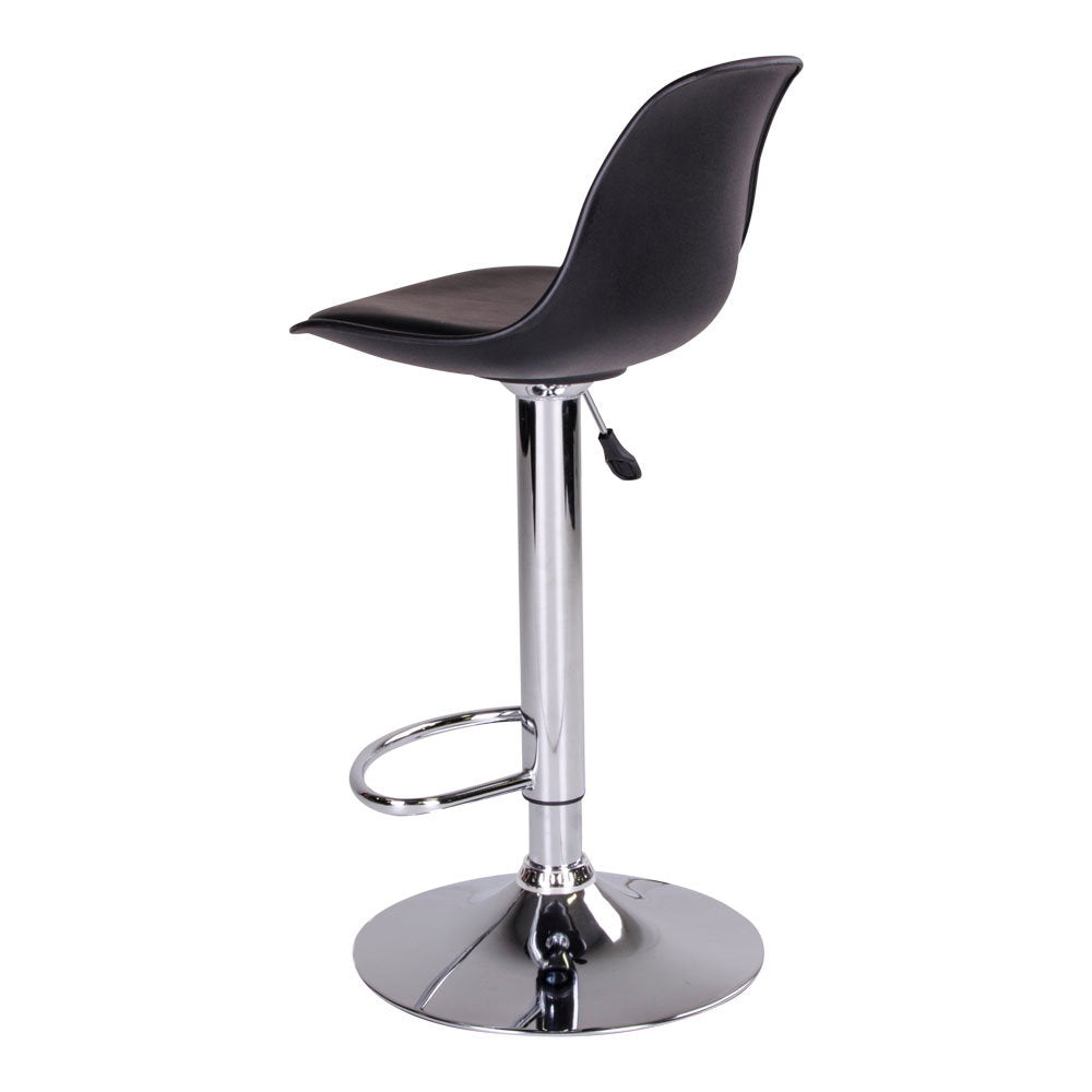 PolsterOase Möbel – Trondheim Barhocker mit PU Lederbezug, 2er Set, Schwarz/Chrom – Ansicht 4