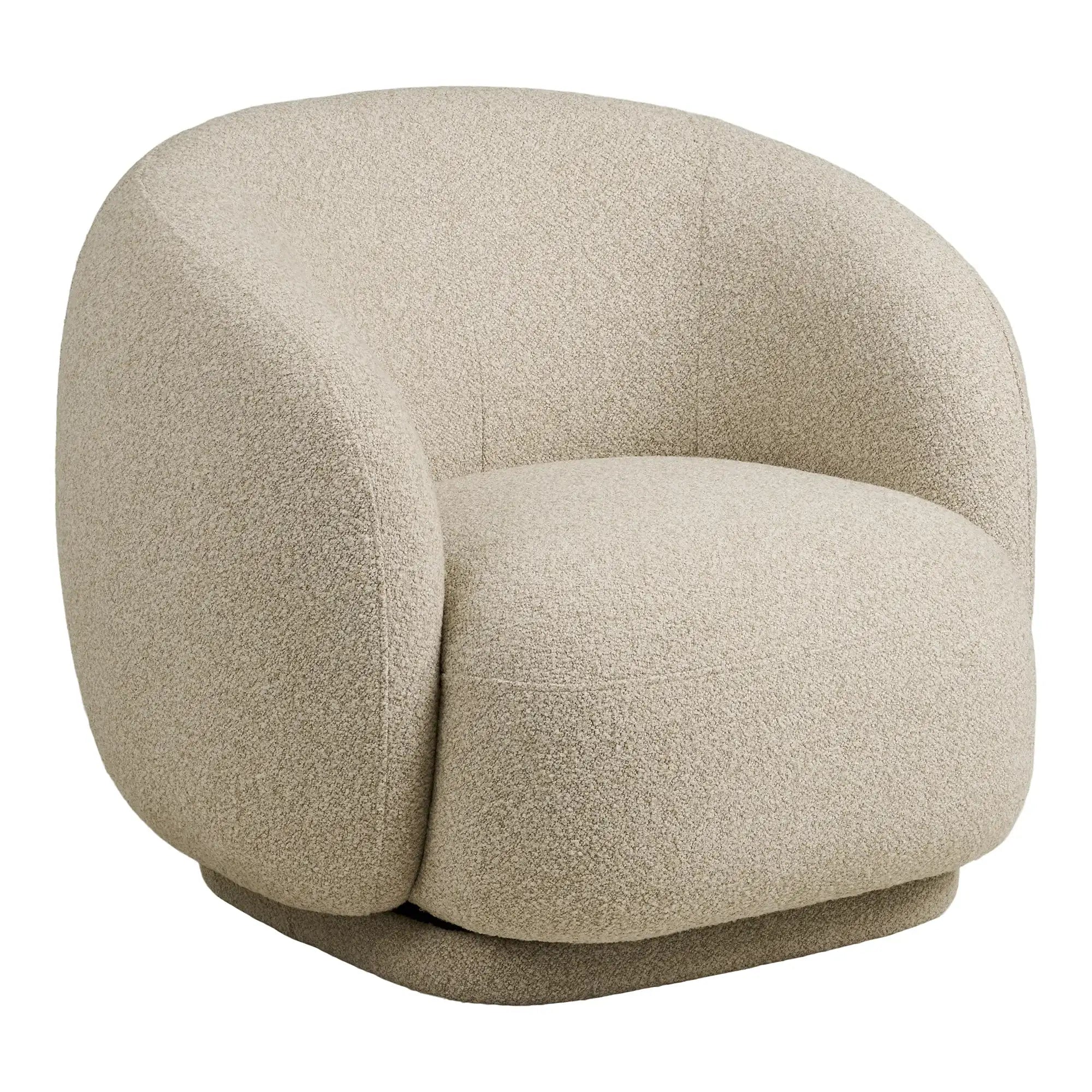 Lounge Sessel Sand mit Drehfunktion 92 cm – Moderner Relaxsessel | PolsterOase