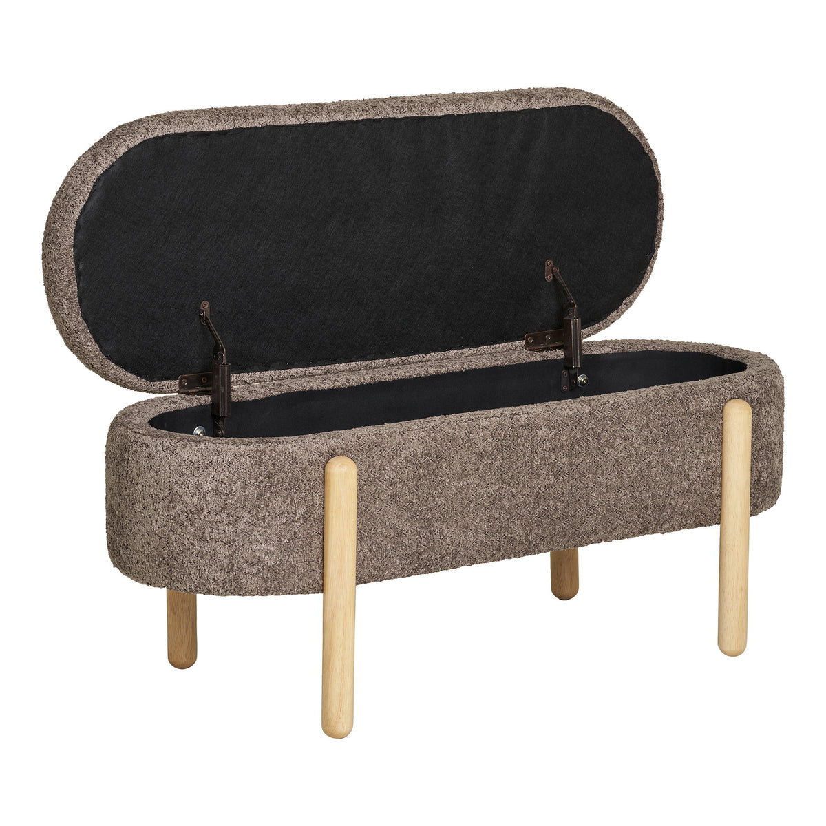 Branca Sitzbank mit Stauraum – Braun/Natur, 97 cm