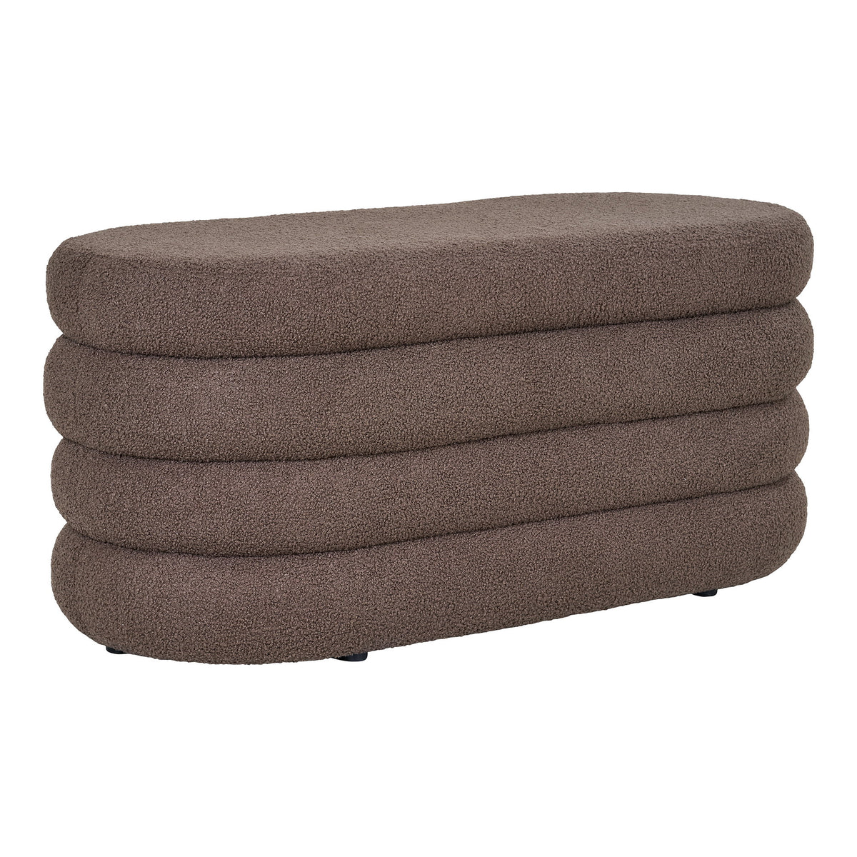 Dartford Sitzbank mit Stauraum und Teddy-Bezug, Braun, 103 cm