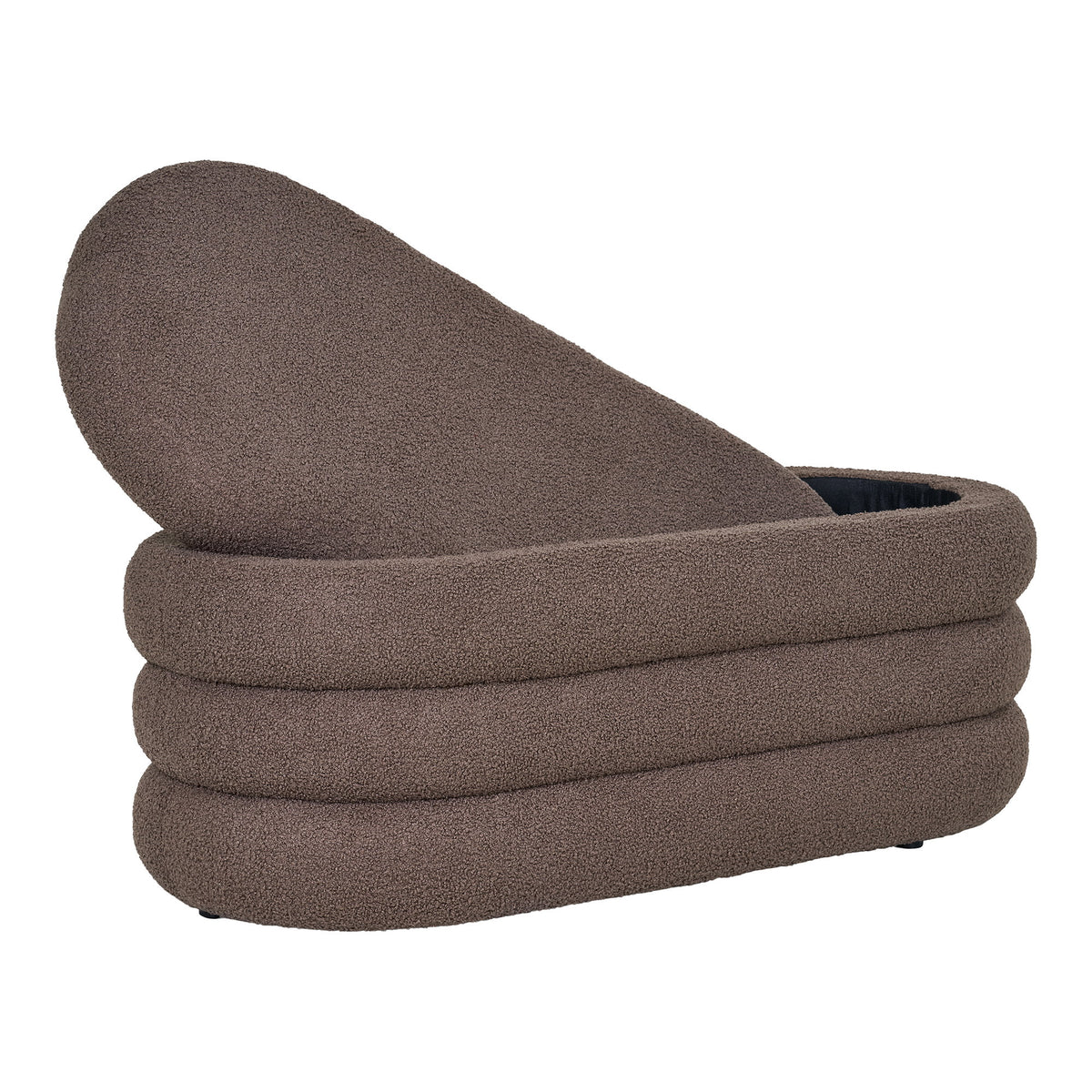 Dartford Sitzbank mit Stauraum und Teddy-Bezug, Braun, 103 cm
