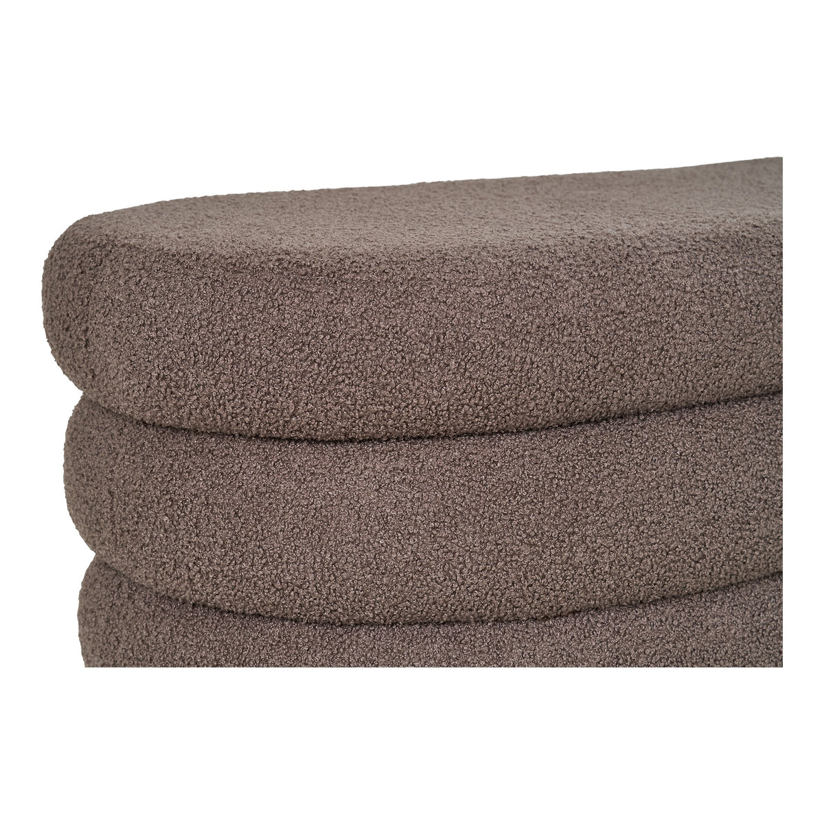 Dartford Sitzbank mit Stauraum und Teddy-Bezug, Braun, 103 cm