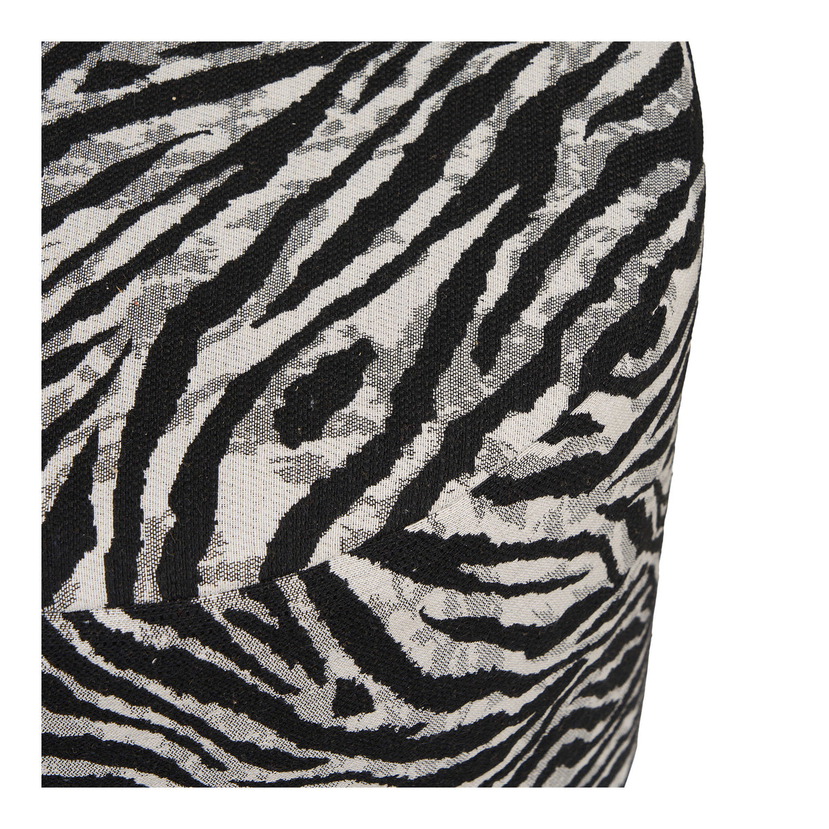 PolsterOase Möbel – Kimberley Pouf mit Jacquard, Bezug, Schwarz/Weiß, Ø 40 cm – Ansicht 3