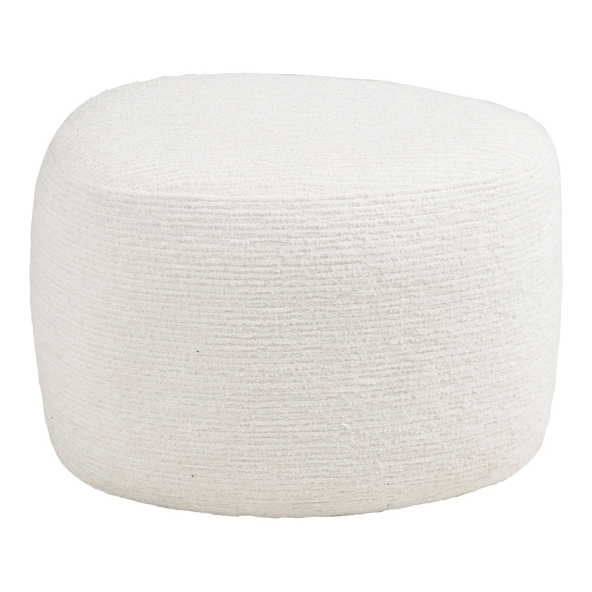 PolsterOase Möbel – Hilo Pouf, Off, White, 55 × 40 cm