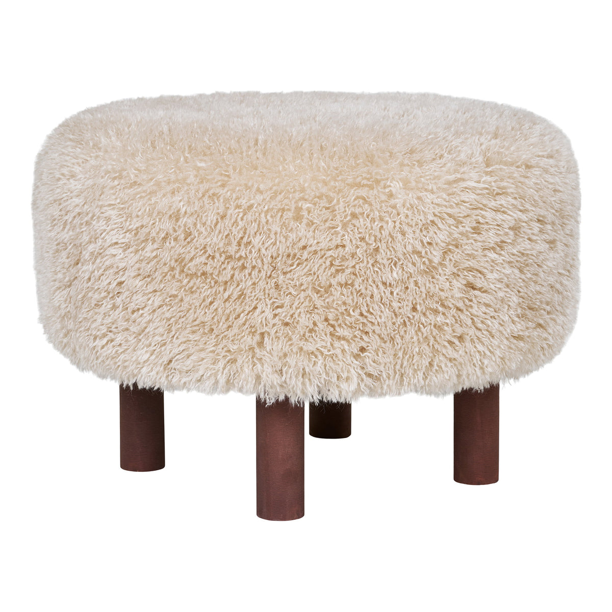 PolsterOase Möbel – Inverness Sitzhocker, Hellbraun, Ø 50 cm
