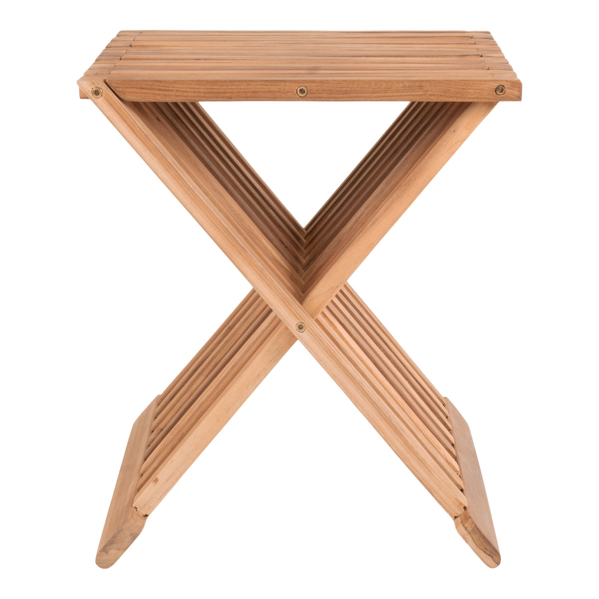 PolsterOase Möbel – Erto Hocker aus Teakholz, 40 × 35 × 45 cm – Ansicht 2
