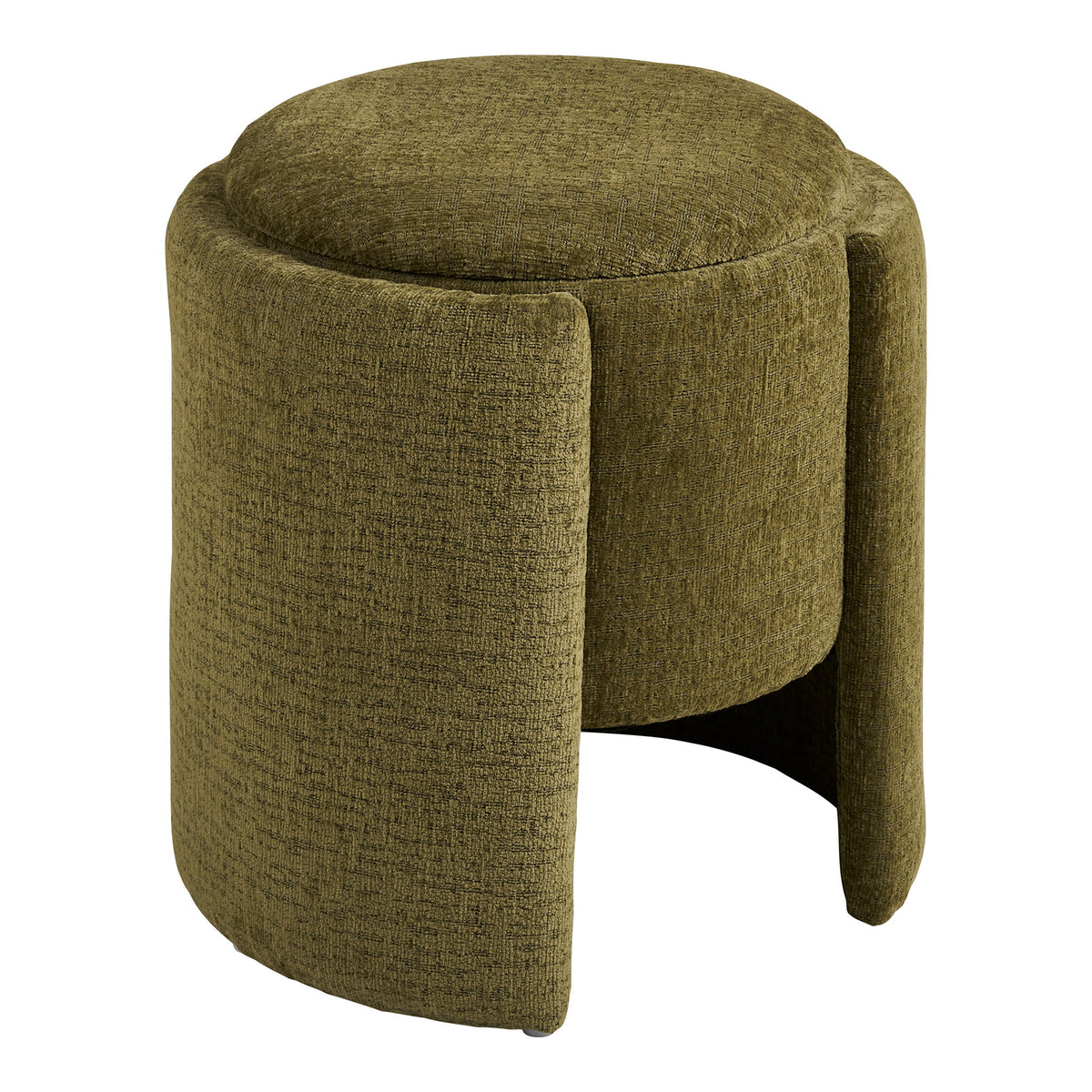 Walsdorf Pouf mit Stoffbezug, Grün, Ø 42 cm
