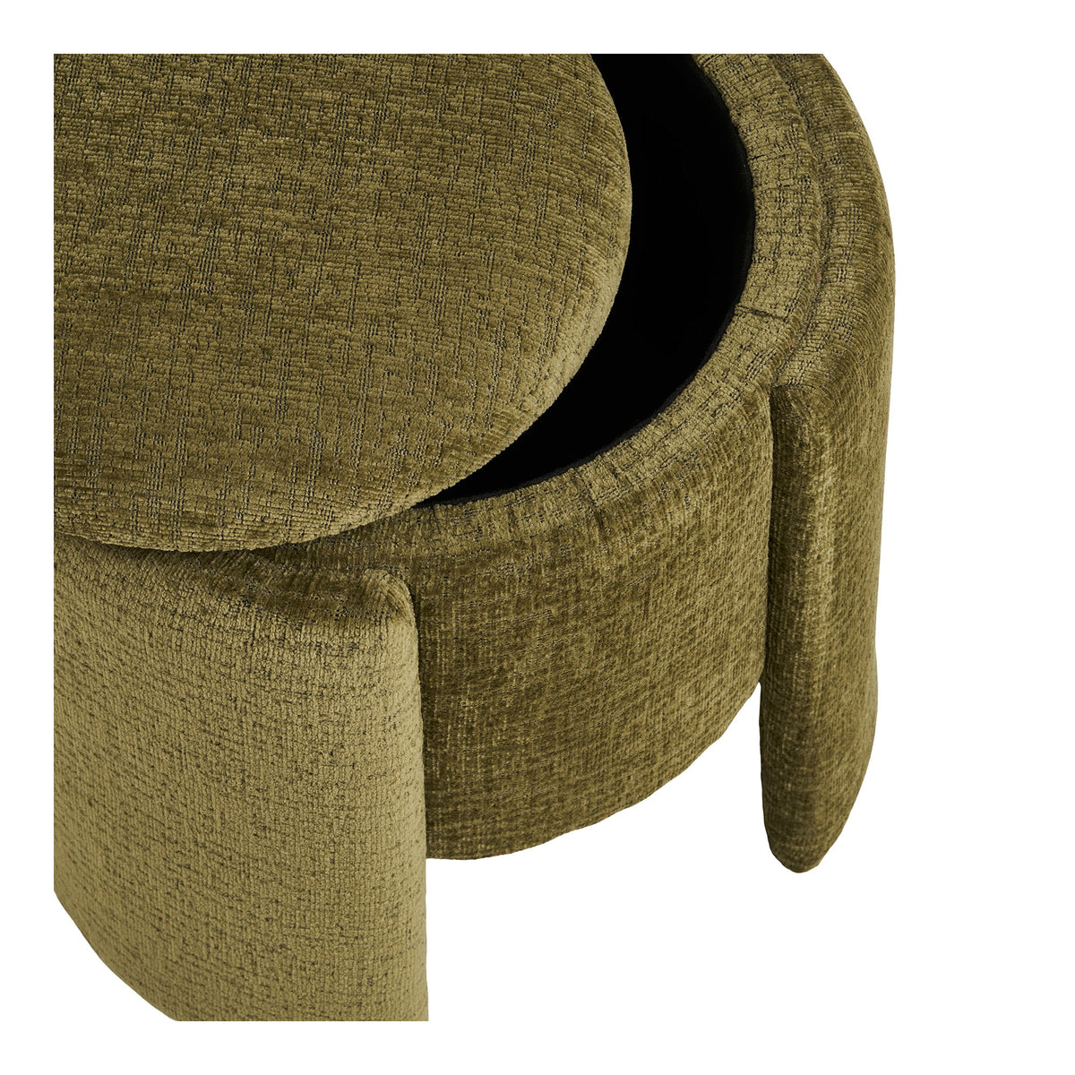 Walsdorf Pouf mit Stoffbezug, Grün, Ø 42 cm
