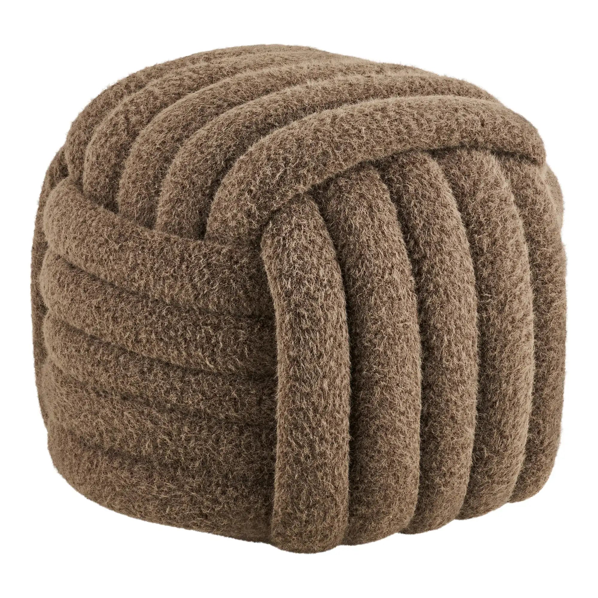 Pouf in Braun 48x48 cm – Moderner Sitzhocker im skandinavischen Stil