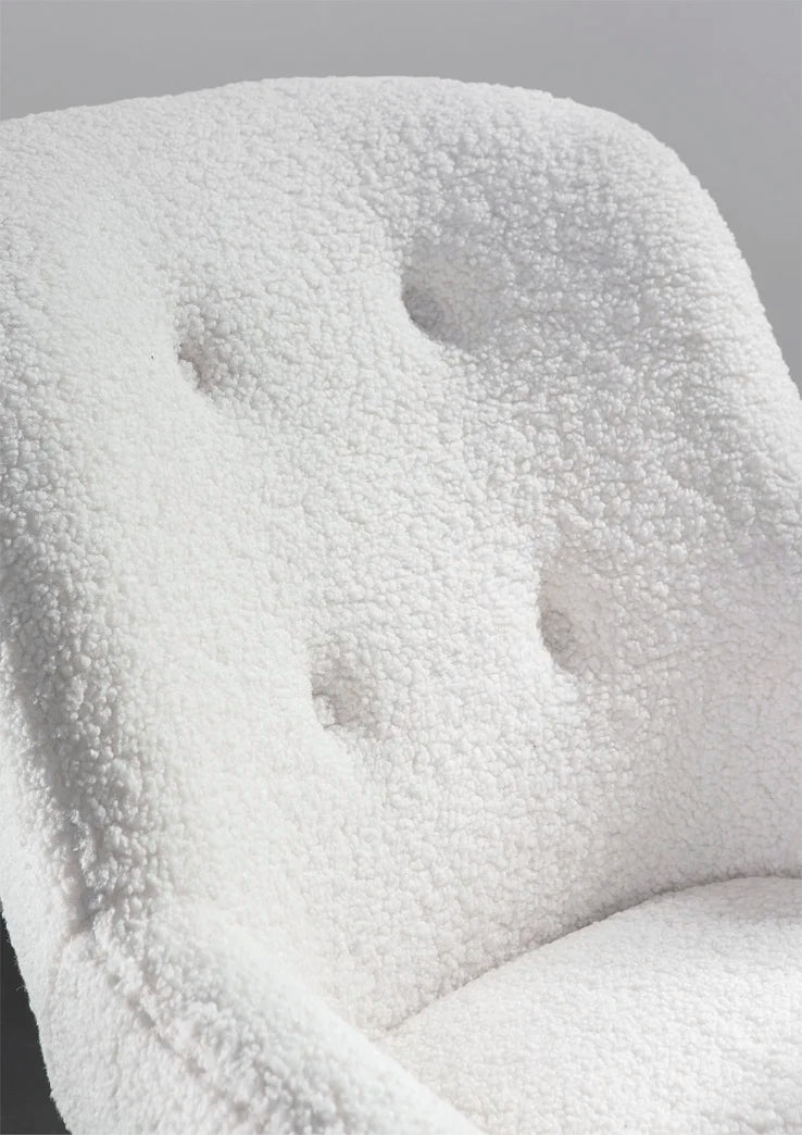 Schaukelsessel / Schaukelstuhl / Sessel in Boucle mit Kufenfuß - POLSTEROASE
