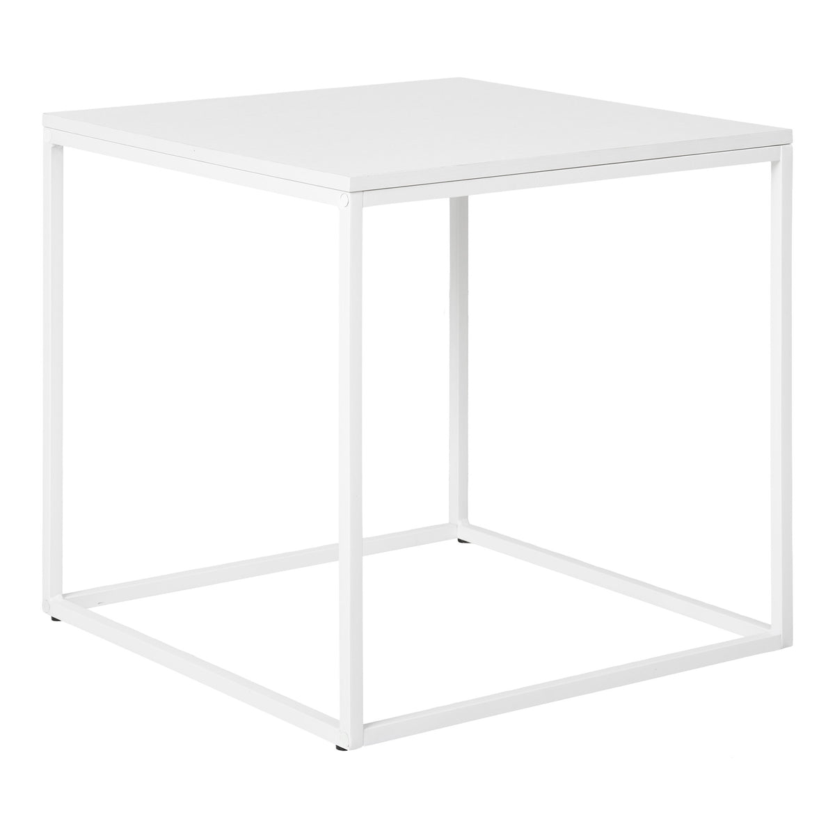 Vita Beistelltisch aus Stahl und Holzwerkstoff, Weiß, 45 × 45 cm
