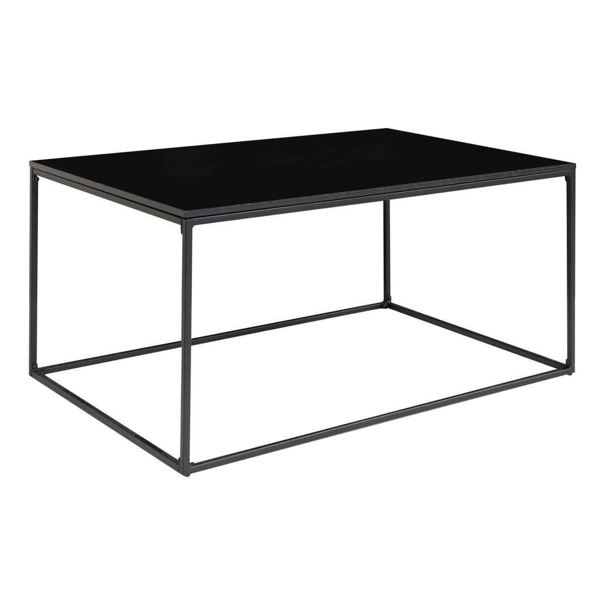 Vita Couchtisch aus Stahl und Holzwerkstoff, Schwarz, 90 × 60 cm
