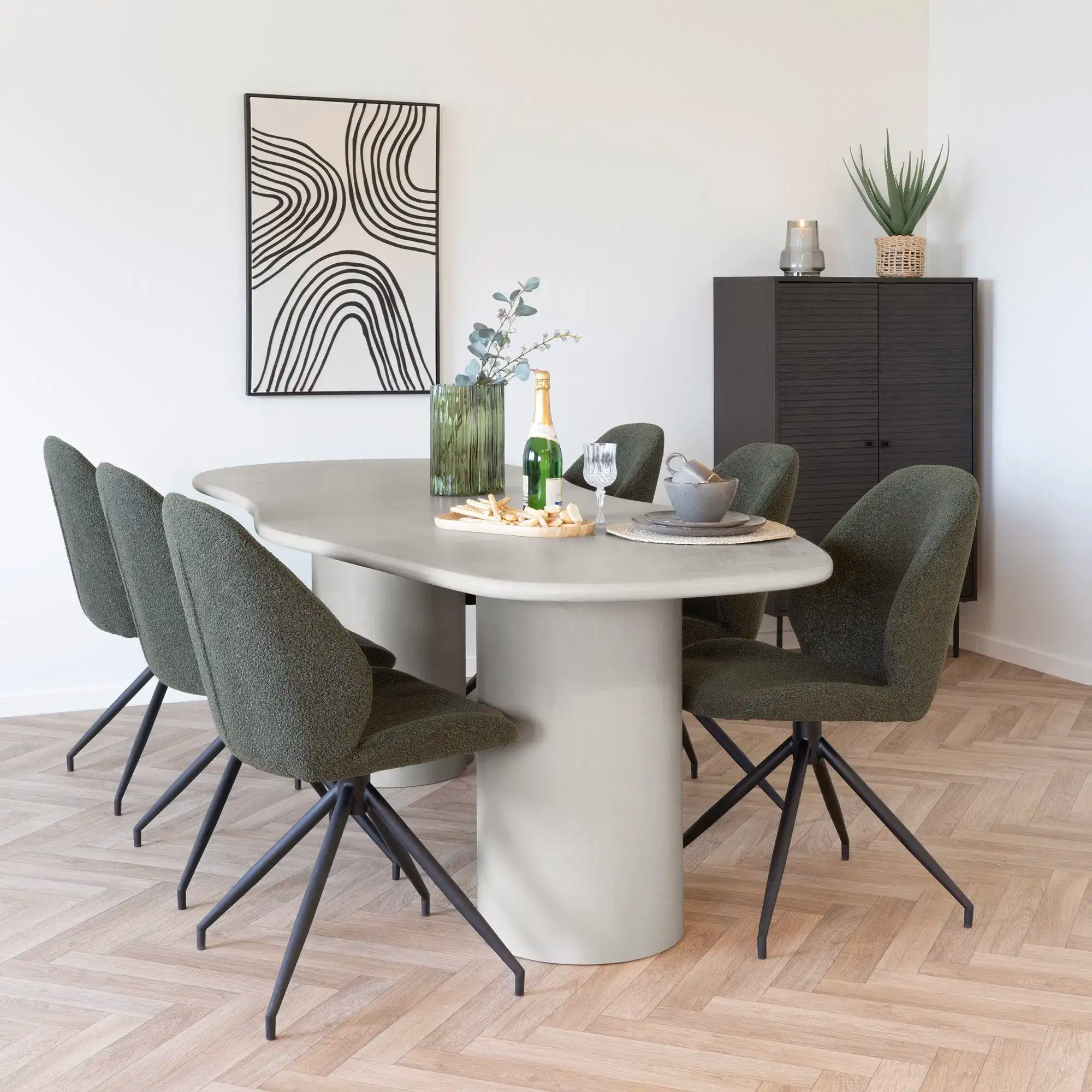 Esstisch 200 cm Betonoptik Beige – Maranola Modernes Design