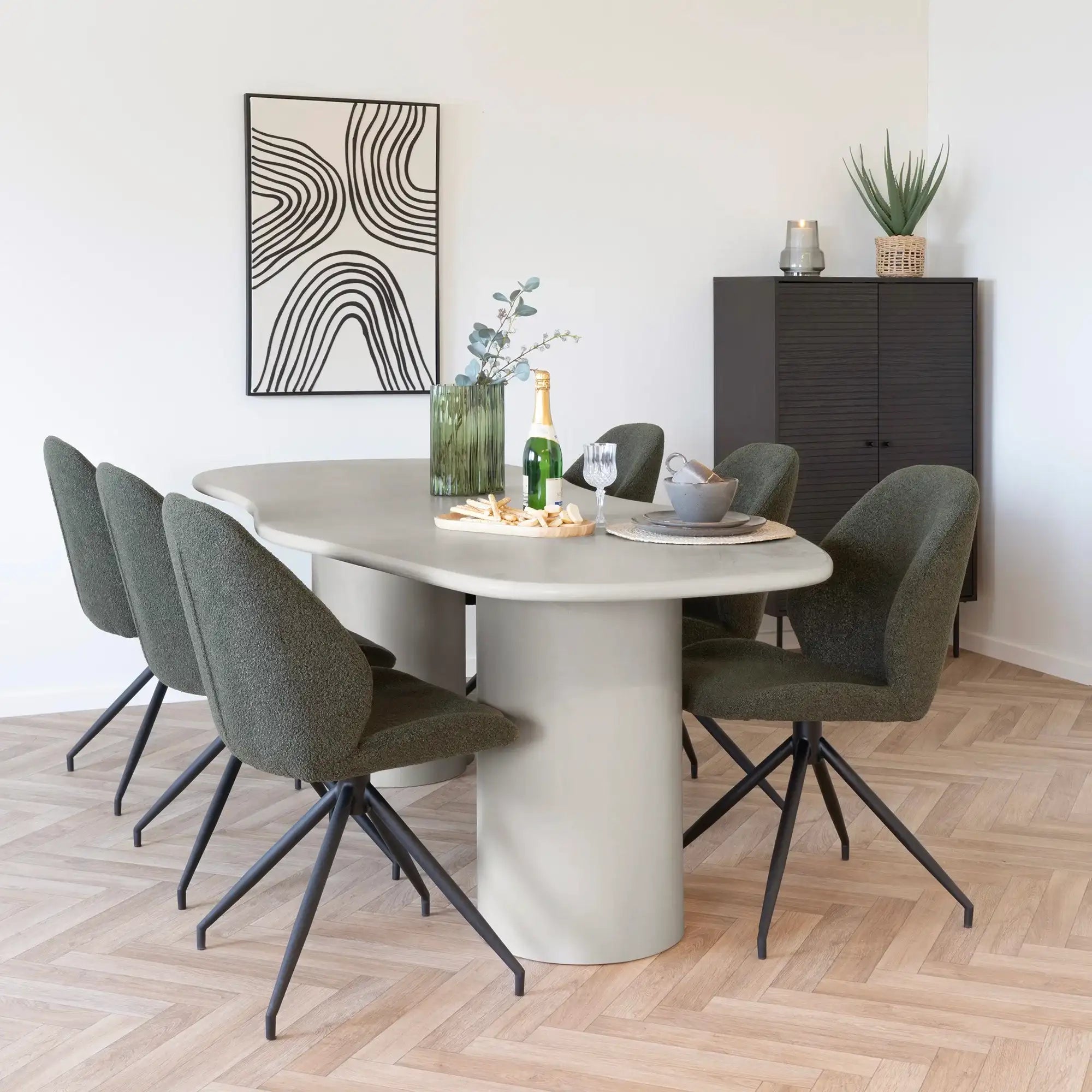 Esstisch 240 cm Betonoptik Beige – Maranola Modernes Design