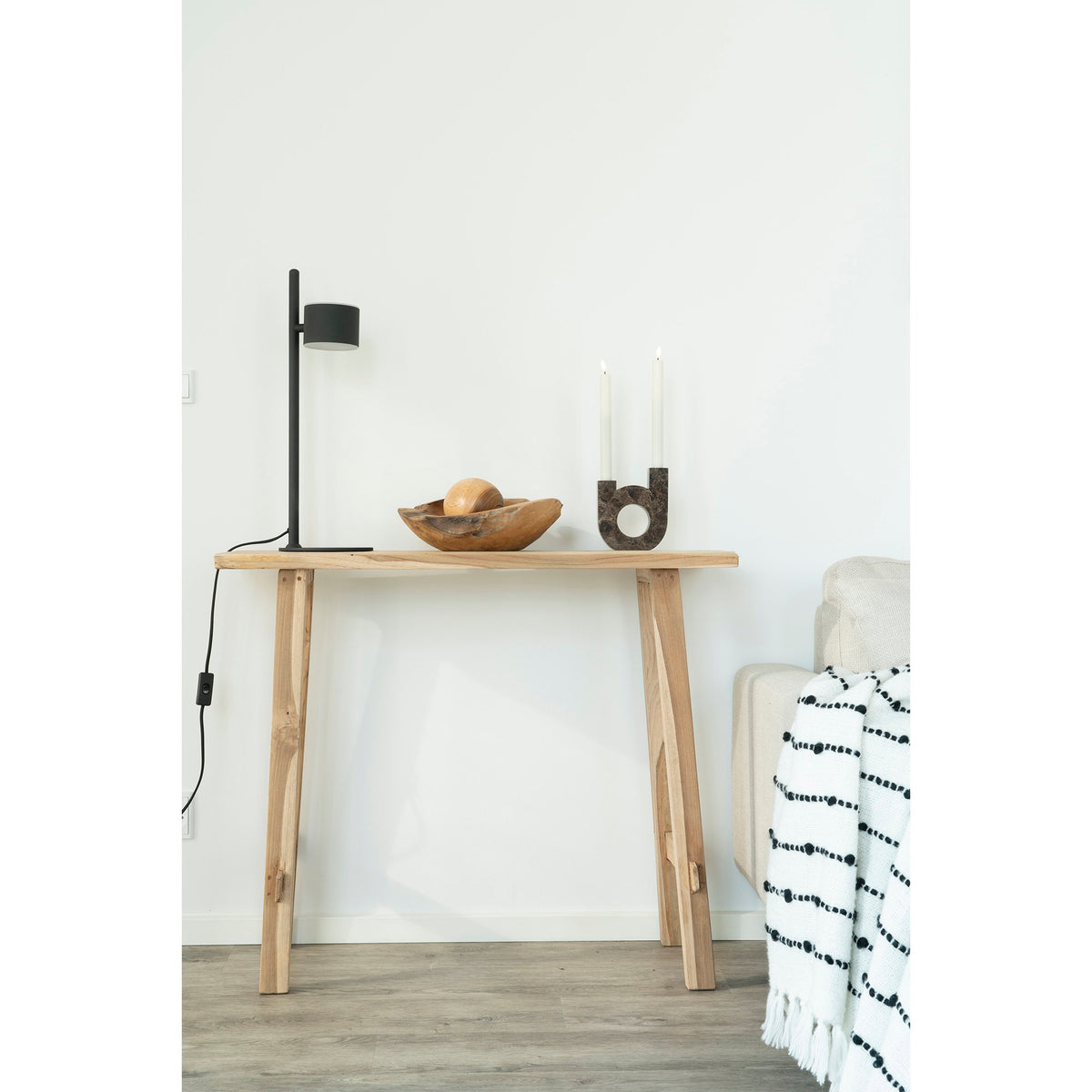 PolsterOase Möbel – Girona Konsolentisch aus Teakholz, Natur, 90 cm – Ansicht 9