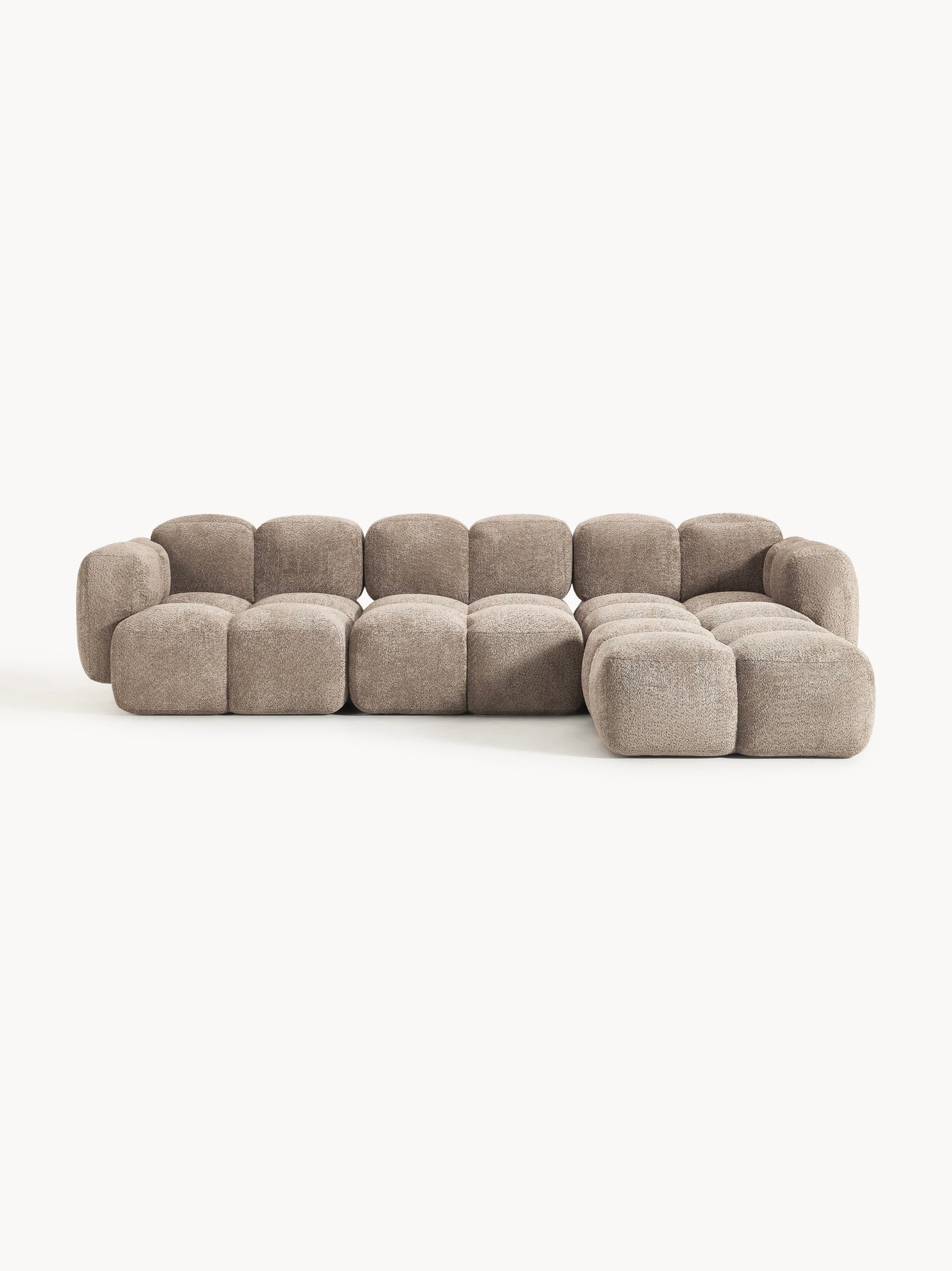 Luno 3-Sitzer Ecksofa (rechts) in Bouclé, 302 cm Breite