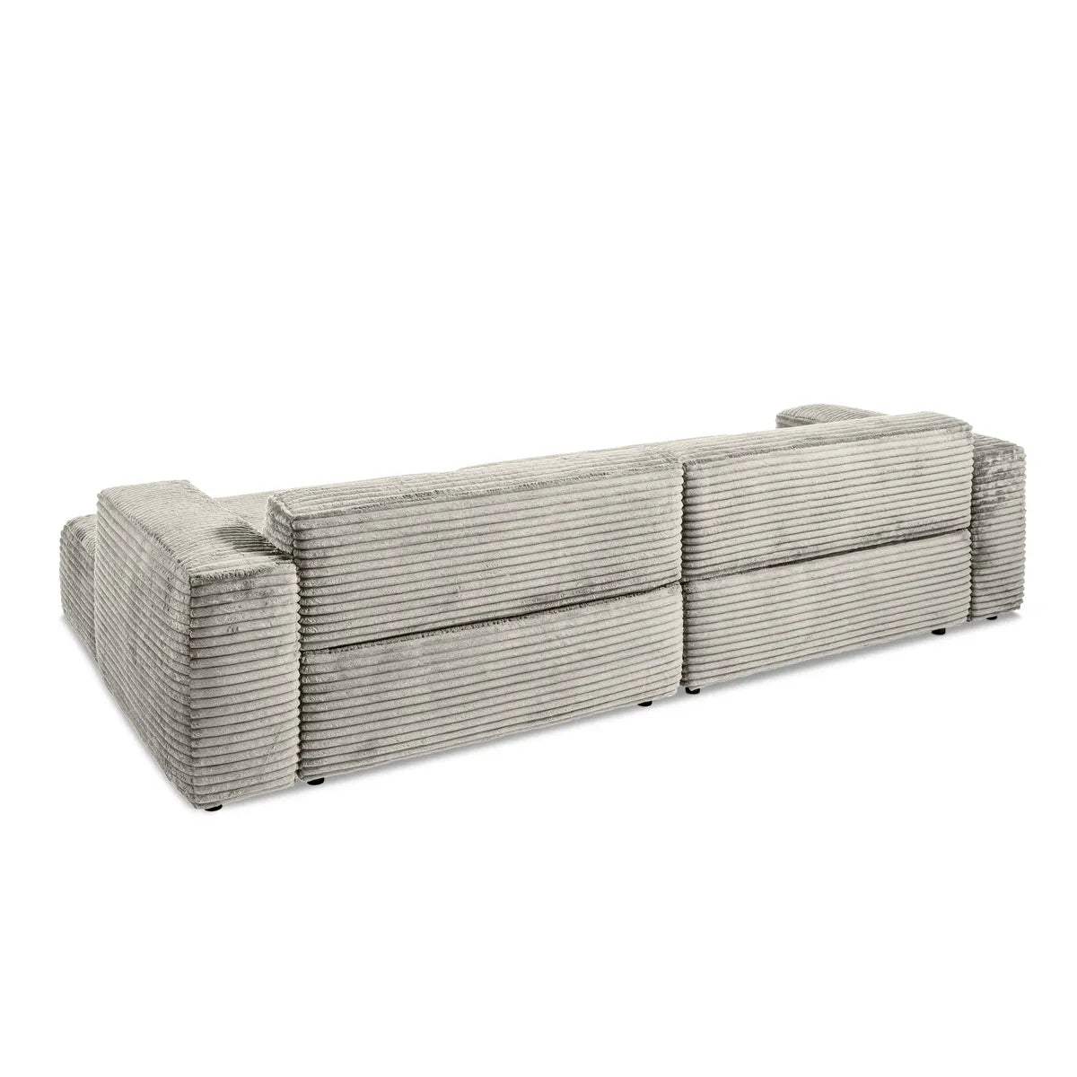 Big Sofa mit verstellbare Rückenlehnen in Breitcord Grau - POLSTEROASE