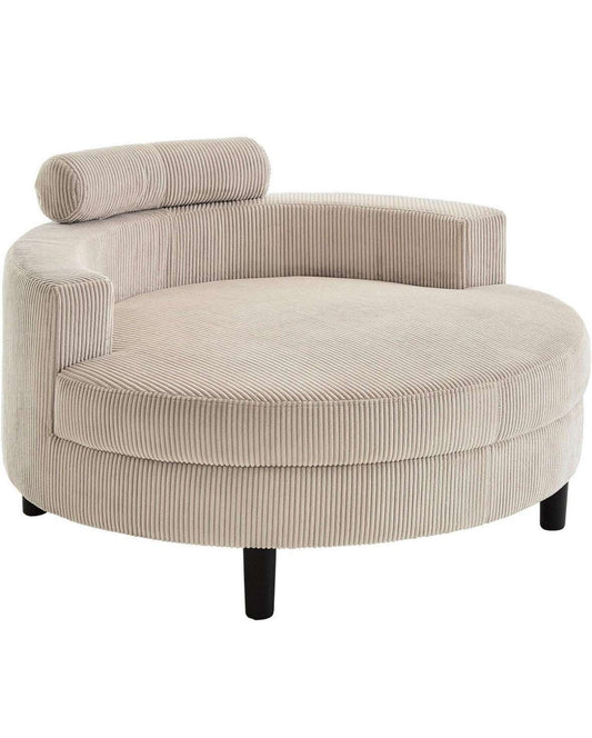 Loveseat / Relaxliege in Cord Creme / Beige - POLSTEROASE