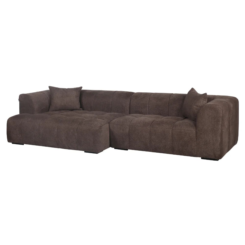 Bora Ecksofa (links) in Bouclé Grau, 304 cm Breite | PolsterOase