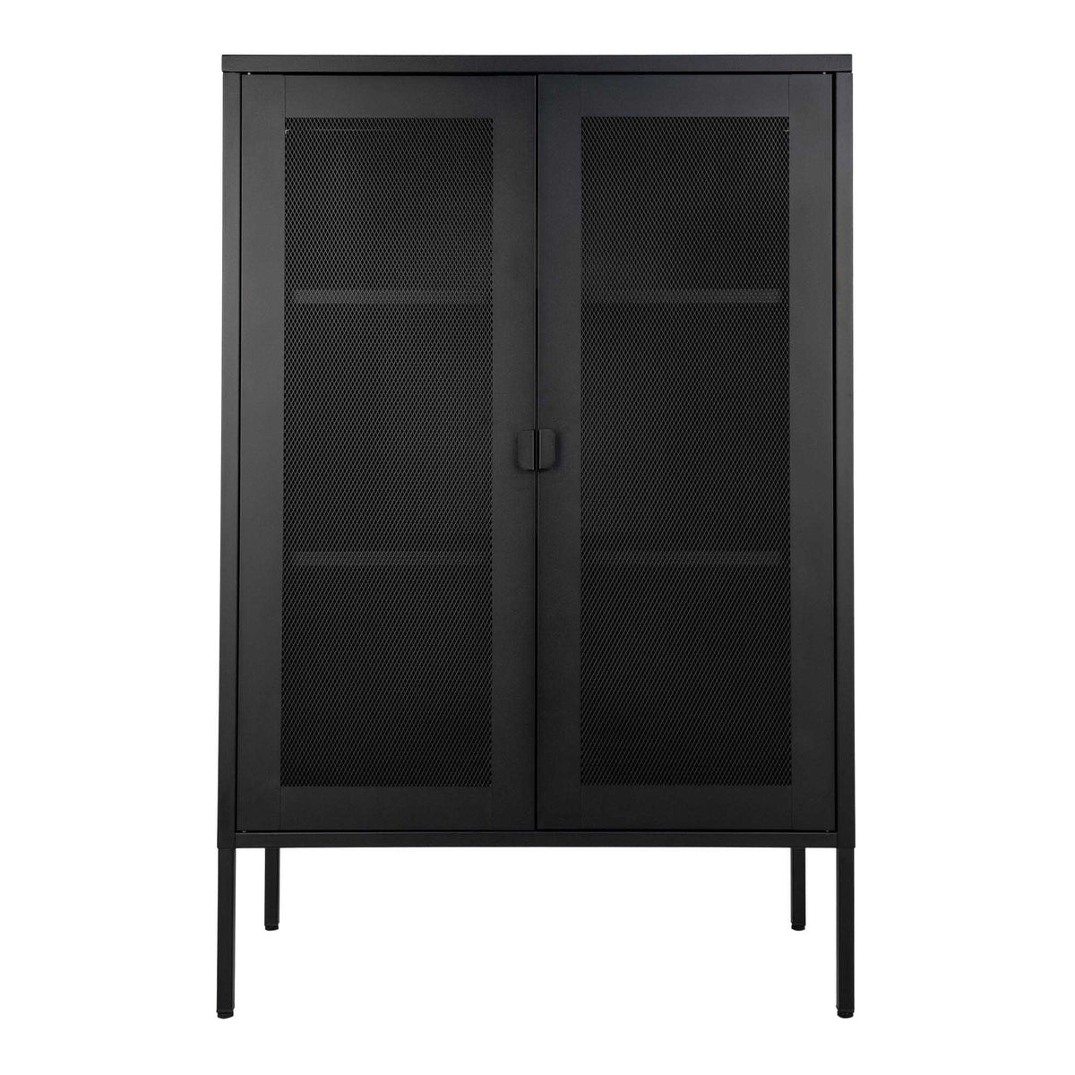 Melbourne Schrank – 2 Gittertüren, Stahl, schwarz, 80 × 40 × 120 cm