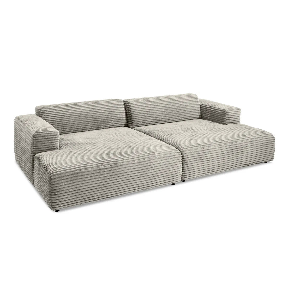 Big Sofa mit verstellbare Rückenlehnen in Breitcord Grau - POLSTEROASE