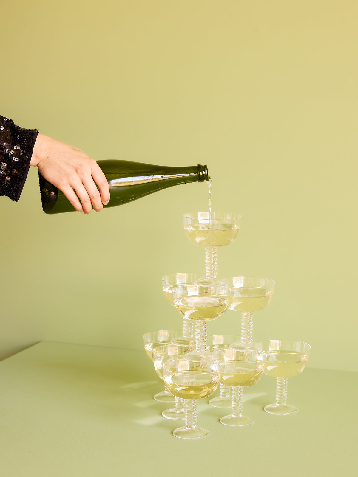 Clink Champagnergläser aus Kristallglas, 6er, Set