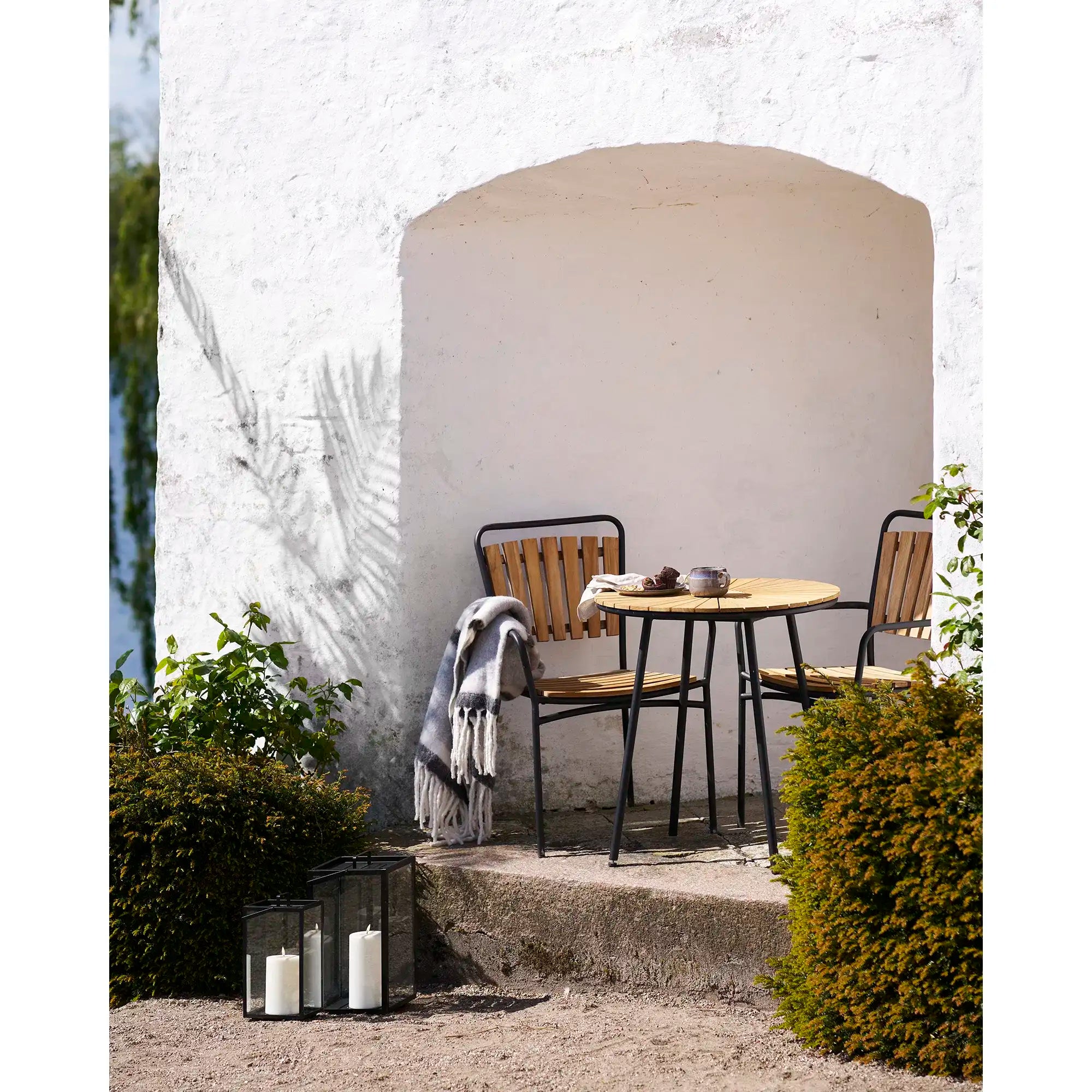 Plaid aus Wollmix in Grau/Weiß 130x170 cm – Skandinavische Wohndecke