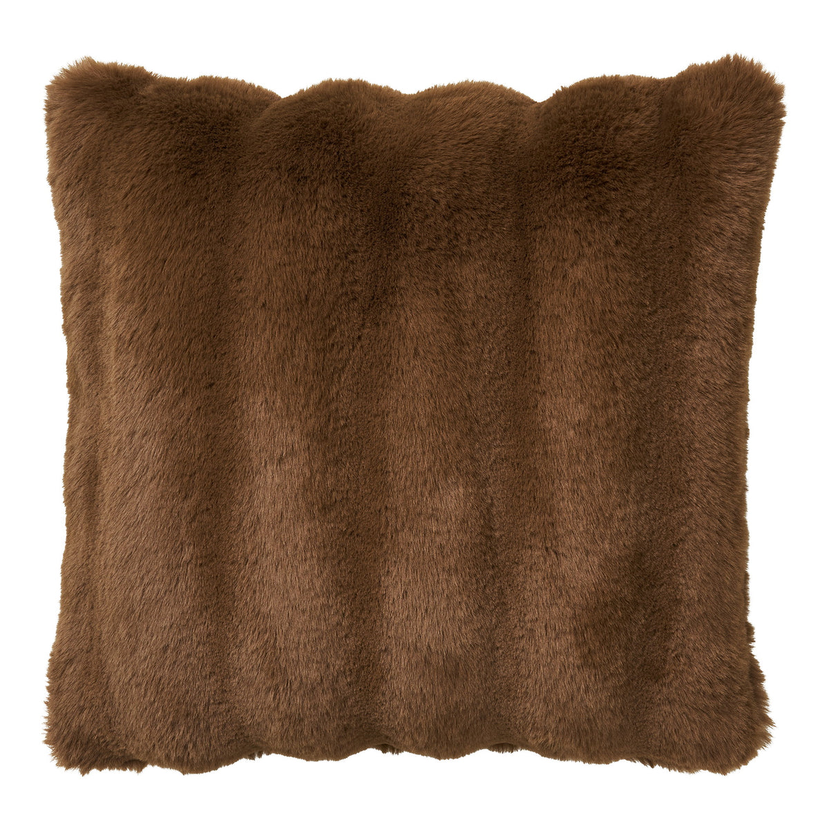 Galena Kissen – Kunstfell Braun, 45 × 45 cm