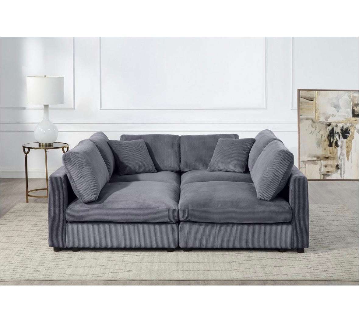 Modulsofa in Breitcord - 351cm Breite | PolsterOase - POLSTEROASE