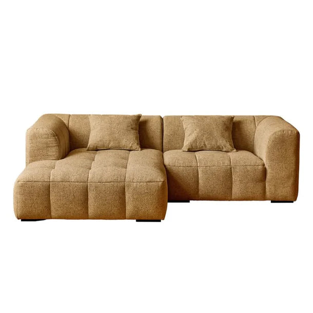 Bora Ecksofa (links) in Bouclé Gold, 240 cm Breite | PolsterOase