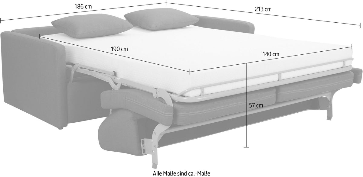 Schlafsofa 140x200 cm in Struktur