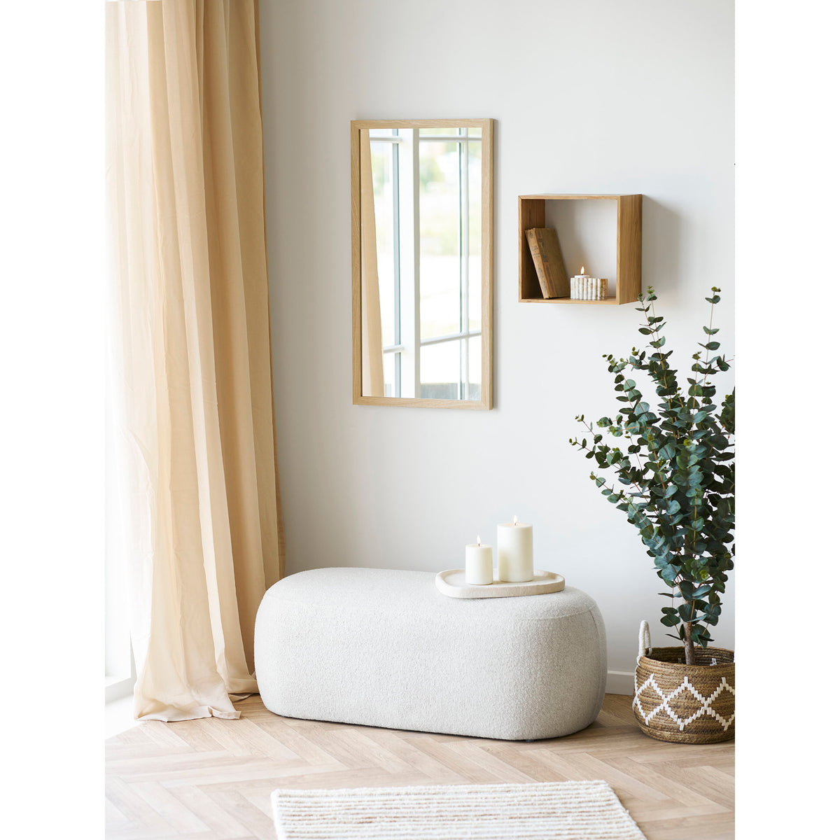 Scottsdale Wandspiegel – Holzrahmen, natur, 45 × 75 cm