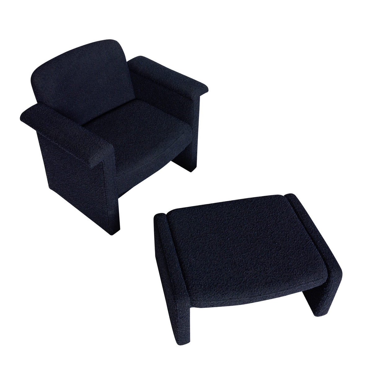 PolsterOase Möbel – Softy Lounge Sessel Dunkelblau (2er Set) – Ansicht 4