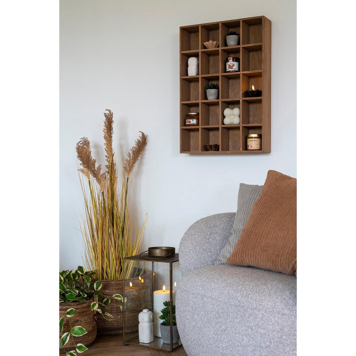 Moos Wandregal – Kiefernholz, natur, 44 × 10 × 63 cm