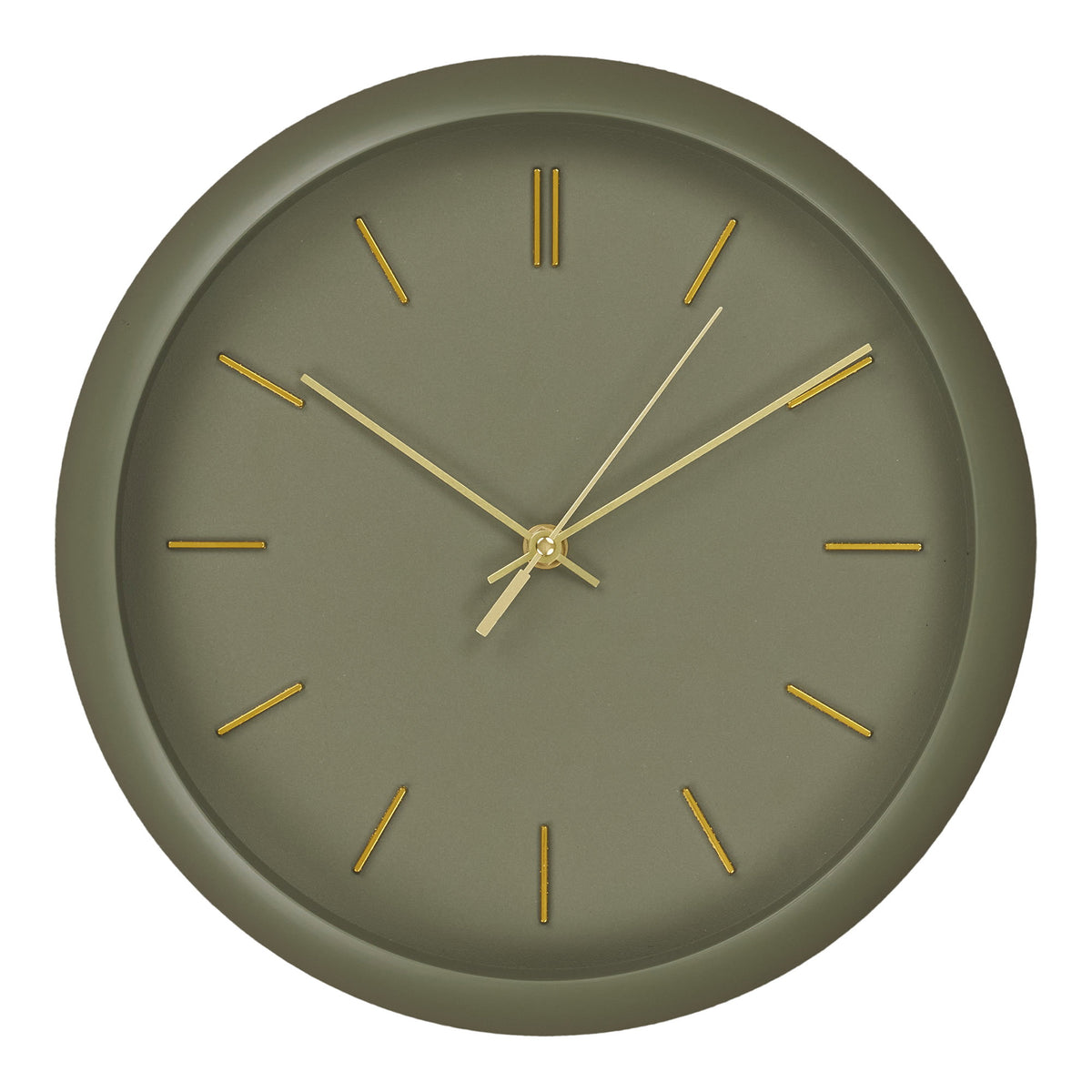 PolsterOase Möbel – Rossano Wanduhr aus Glas und Kunststoff, leises Uhrwerk, Grün, Ø 30 cm