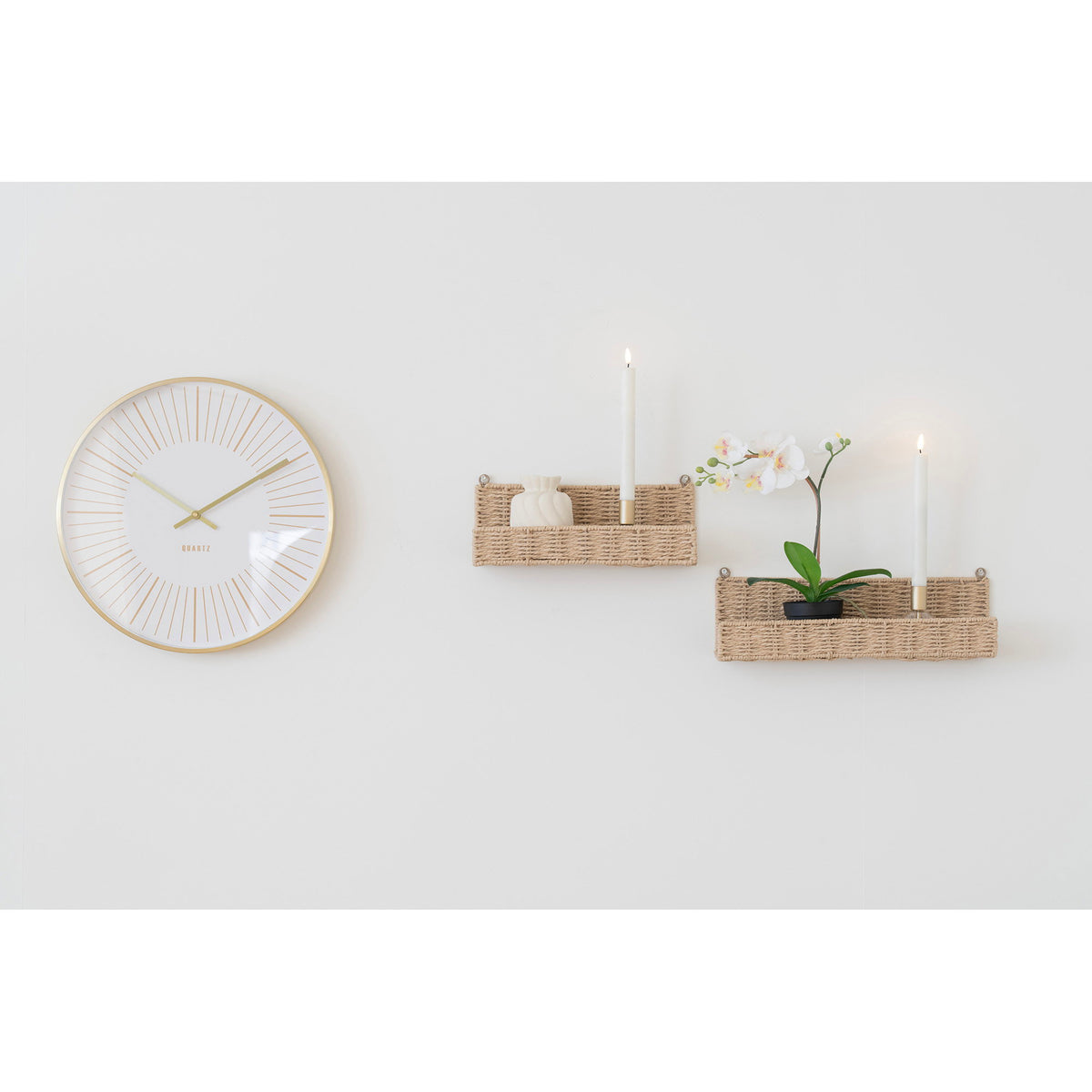 PolsterOase Möbel – Takamaka Wanduhr aus Aluminium und Glas, Gold, Ø 40 cm – Ansicht 4