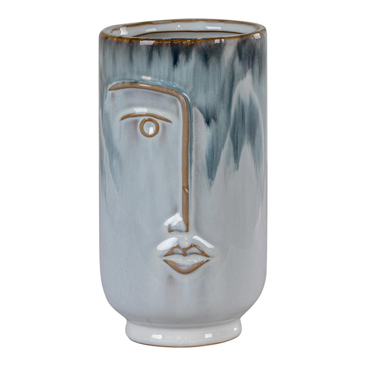 PolsterOase Möbel – Vase aus Keramik, Blau, Ø 9 × H 17 cm