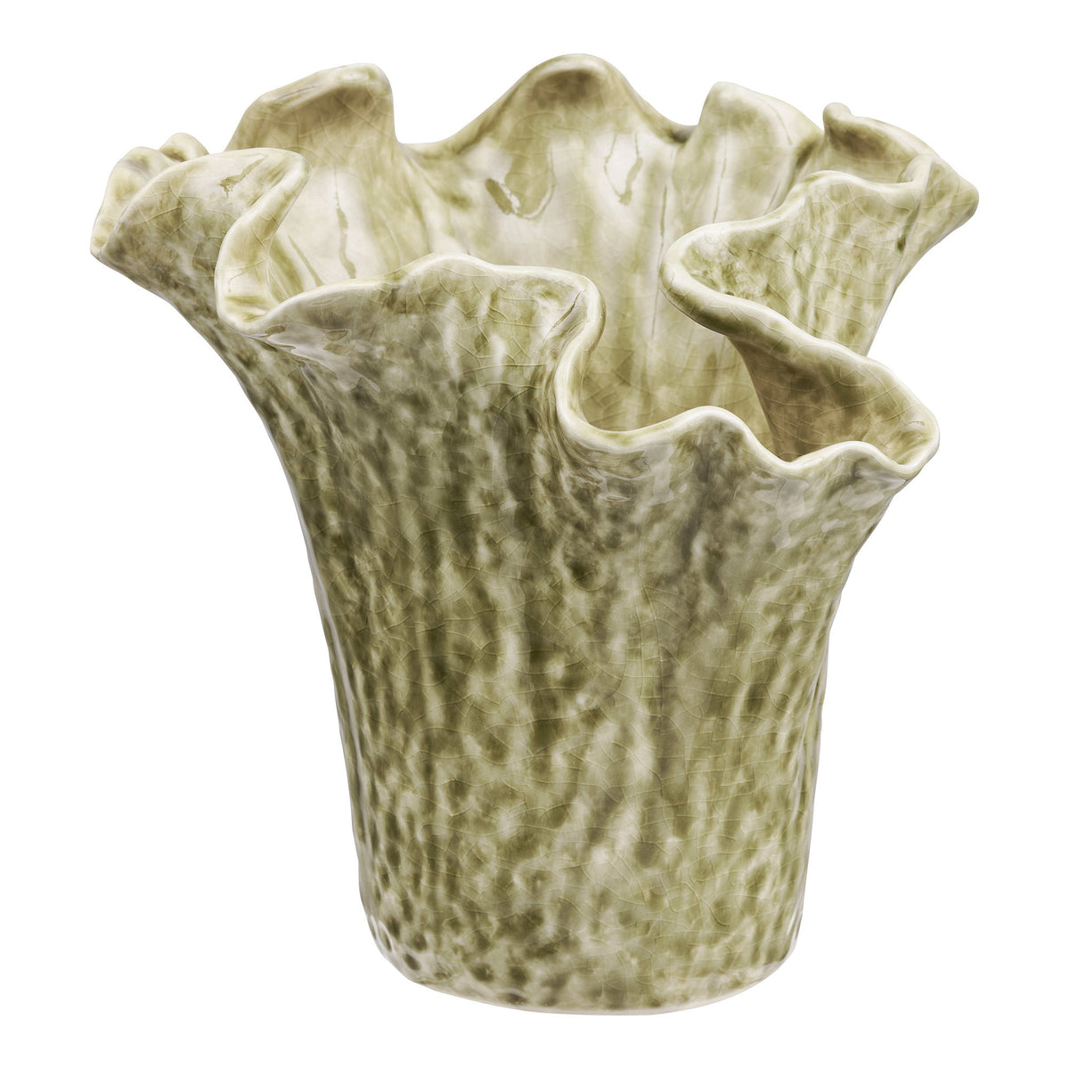 Vase Verona – Keramik, dunkler Sand, Ø 22 × 23,5 cm