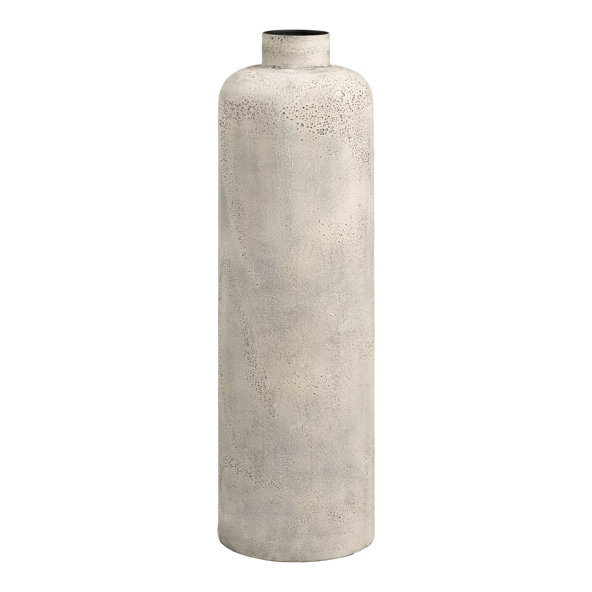 PolsterOase Möbel – Hou Dekotopf aus Metall, Antikbeige, Ø 24 × H 78, 5 cm