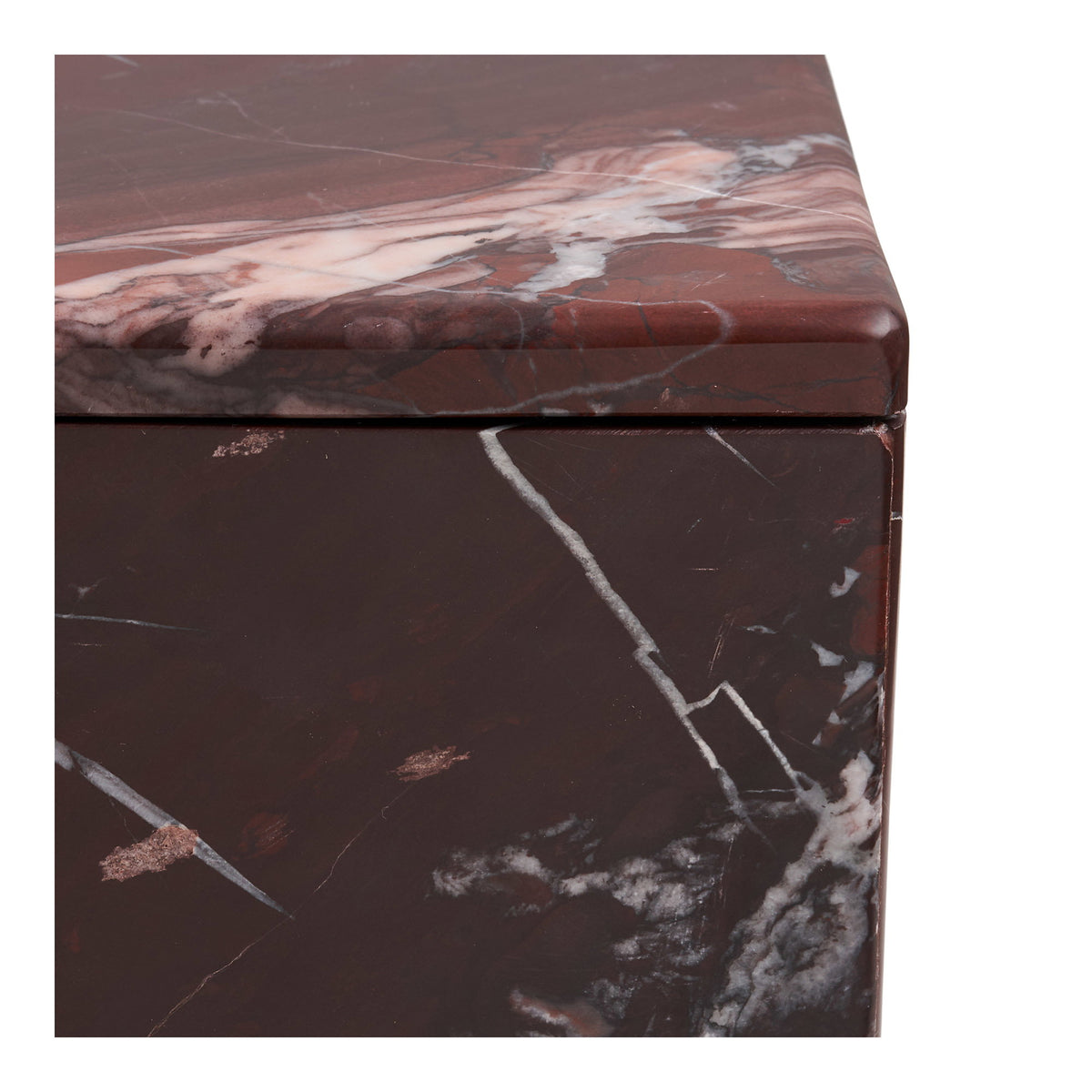 Gefäß aus Marmor, Kastanienrot, 12 × 12 × 8 cm